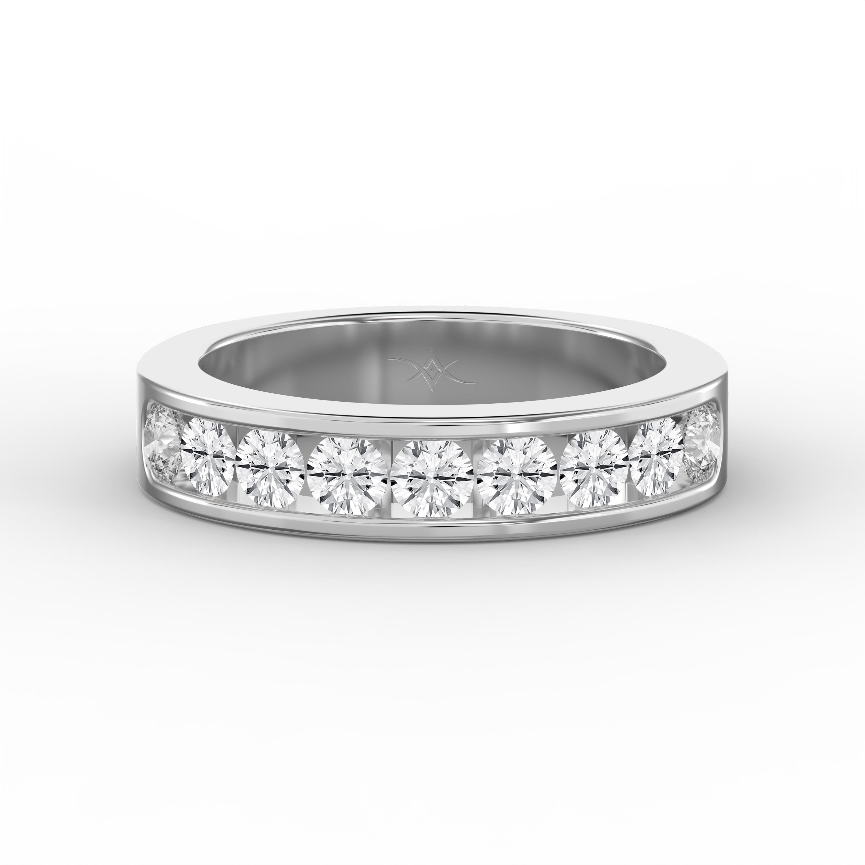 Channel Set Round Diamond Wedding Band – Classic Anniversary Ring for Women | Lab-Grown & Natural Diamonds