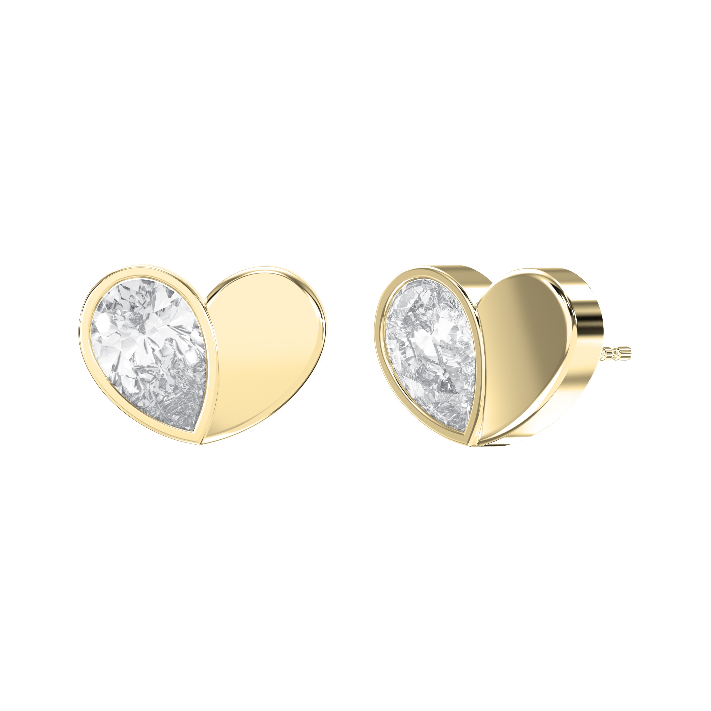 Heart Shape Earrings with Pear-Shaped Diamond | Lab-Grown
