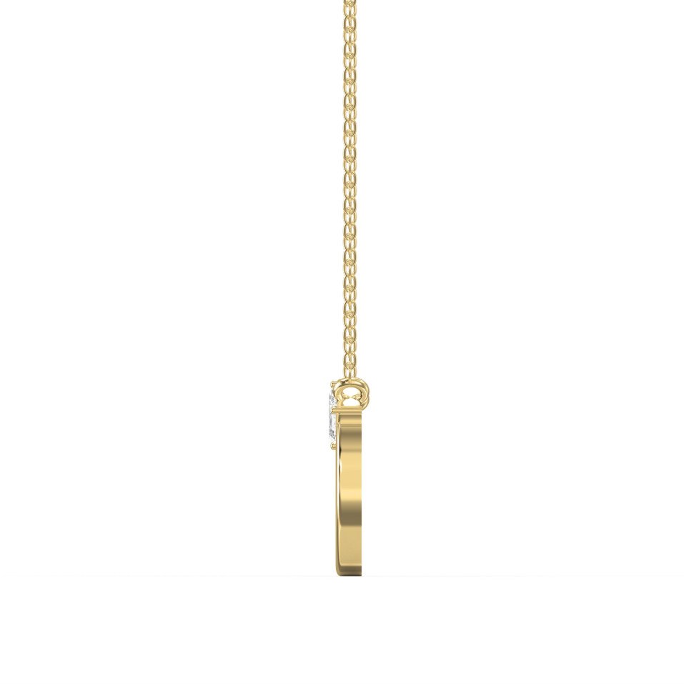 Circle Diamond Pendant Necklace | Minimalist Emerald-Cut Diamond Necklace | Lab - Grown