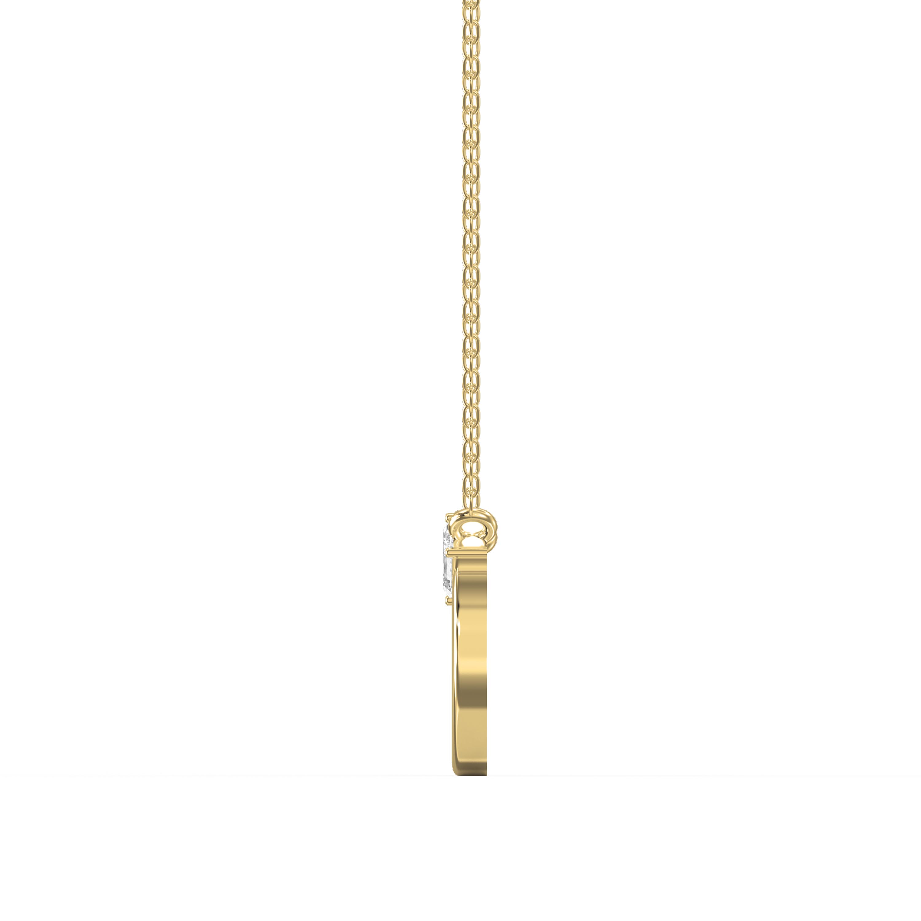 Circle Diamond Pendant Necklace | Minimalist Emerald-Cut Diamond Necklace | Lab - Grown