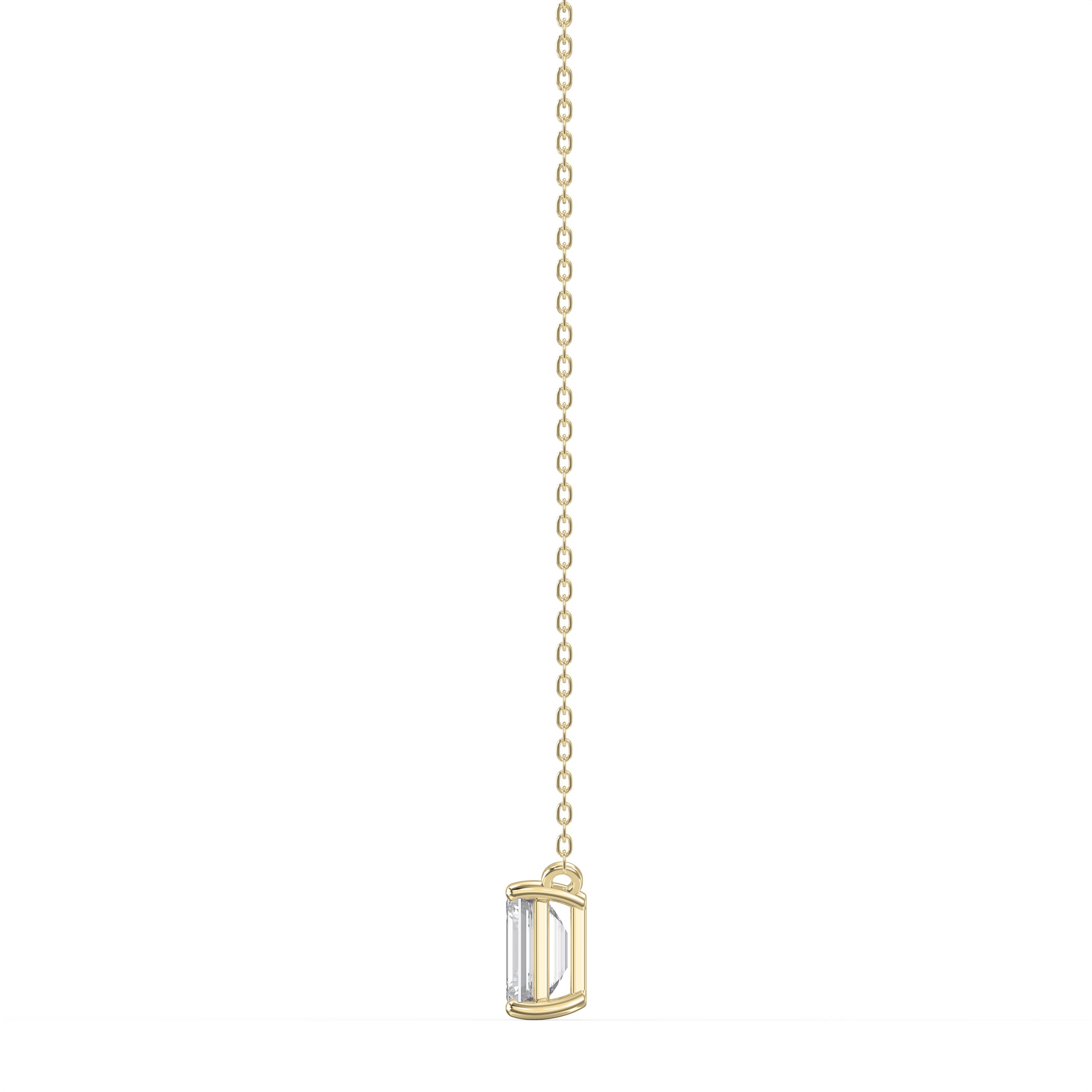Emerald Shape Diamond Necklace – Choose Lab Grown or Natural Center Diamond