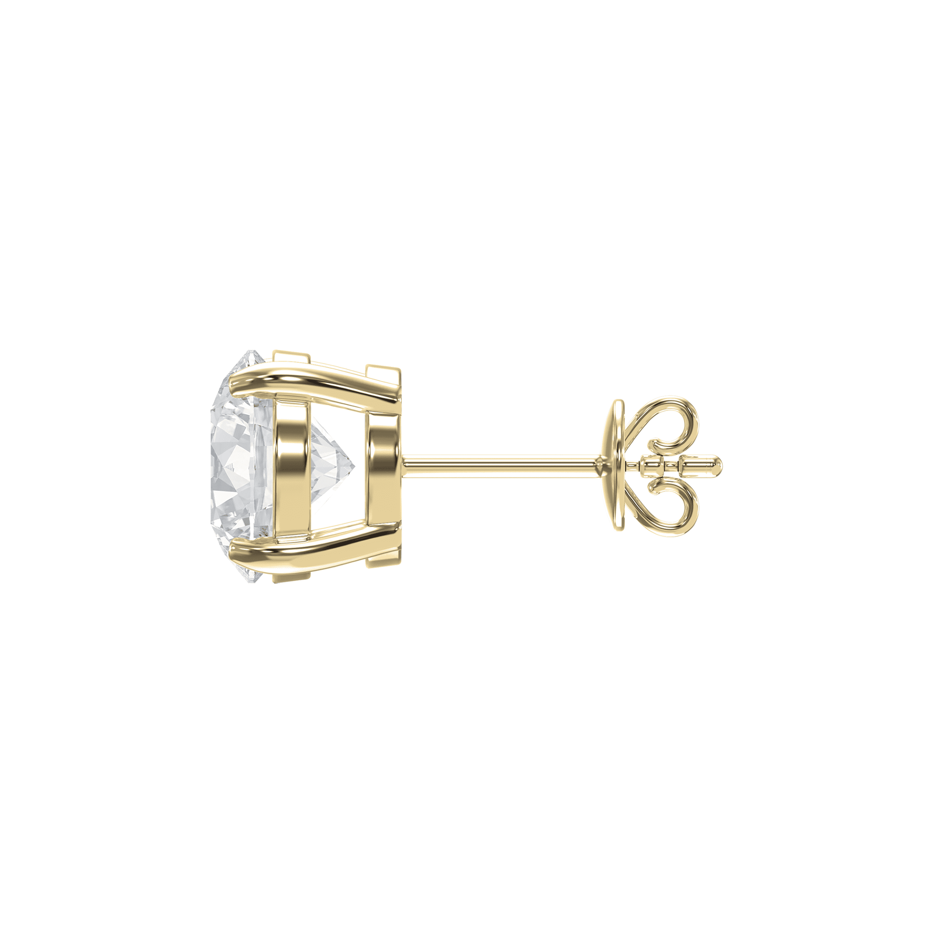 14K Gold 4-Prong Round Diamond Stud Earrings – Lab Grown Diamonds