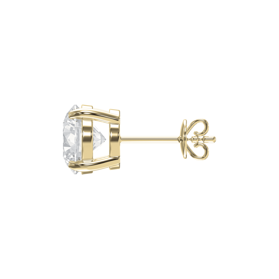 14K Gold 4-Prong Round Diamond Stud Earrings – Lab Grown Diamonds