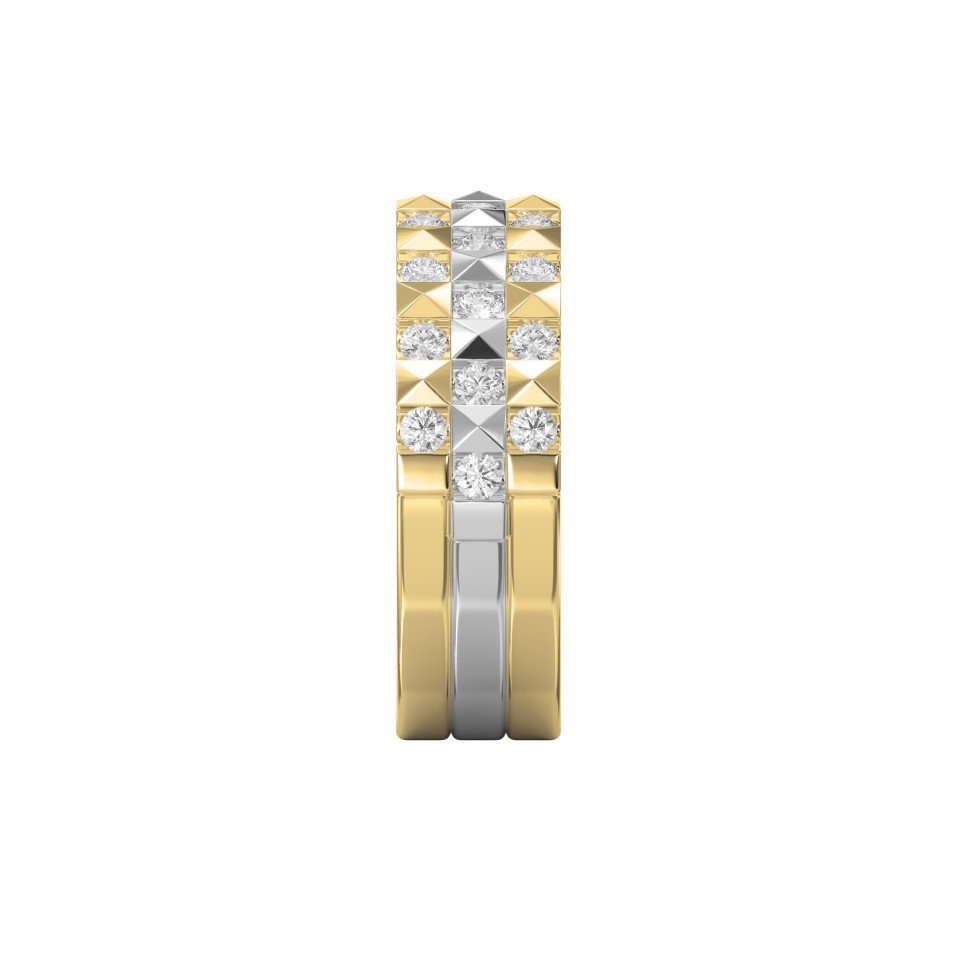 Stellar Edge Two-Tone  Diamond Band Ring Round Brilliant Cut Diamonds | Modern Wedding & Anniversary Ring