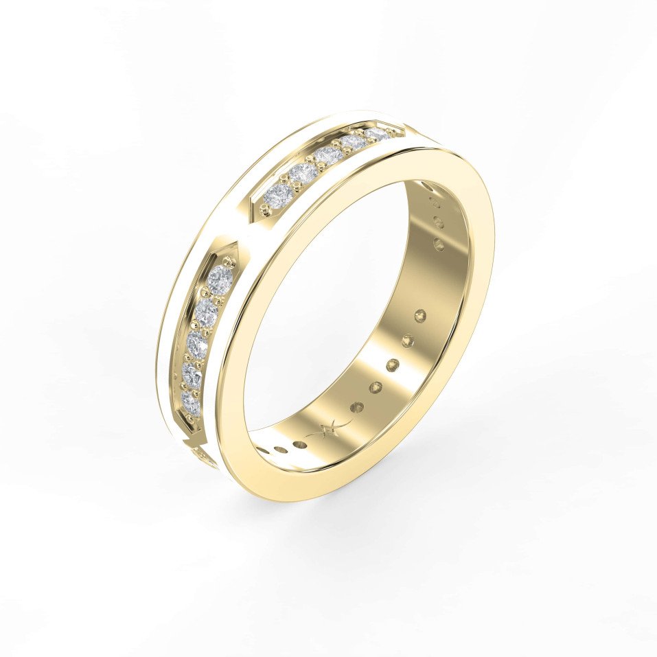 0.45 Carat Diamond Band for Women – EF VS Clarity | Custom Gold Color & Weight