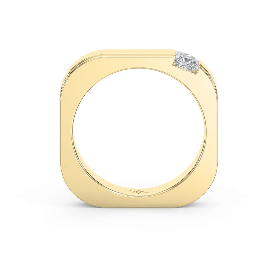Square Diamond Engagement Ring for Men Masculine Brilliance in Lab-Grown & Natural Diamond Band