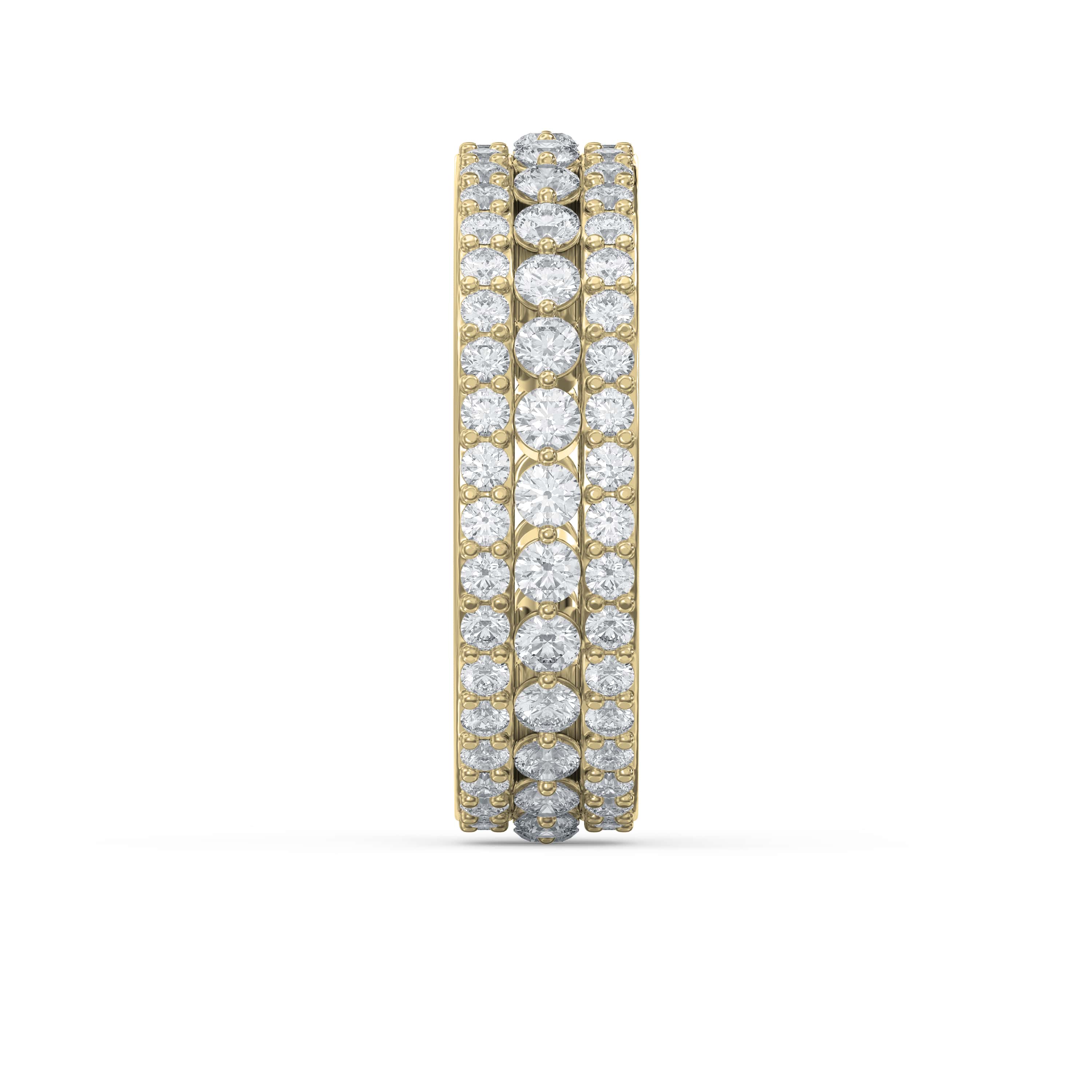 The Casey Three Diamond Row Eternity Wedding Band – Lab-Grown or Natural