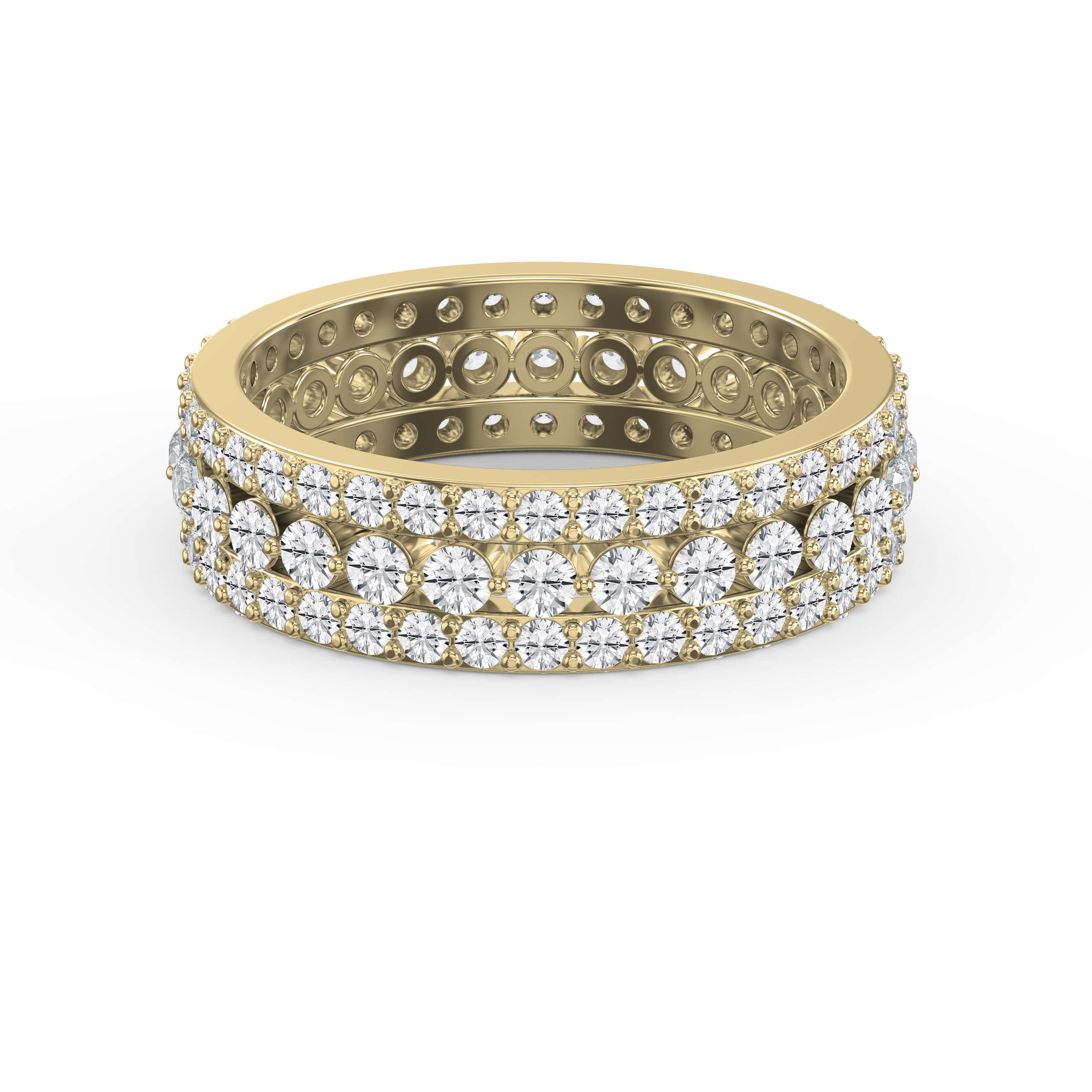 The Casey Three Diamond Row Eternity Wedding Band – Lab-Grown or Natural