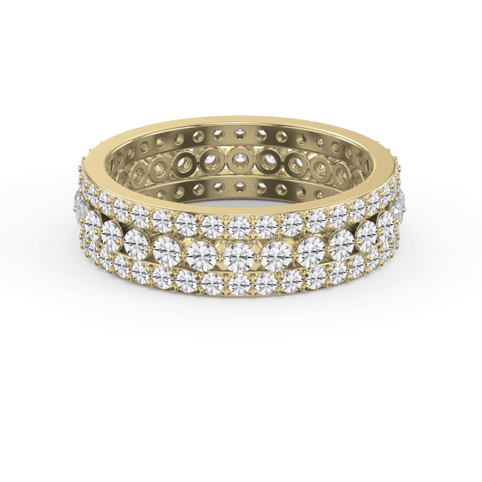 The Casey Three Diamond Row Eternity Wedding Band – Lab-Grown or Natural