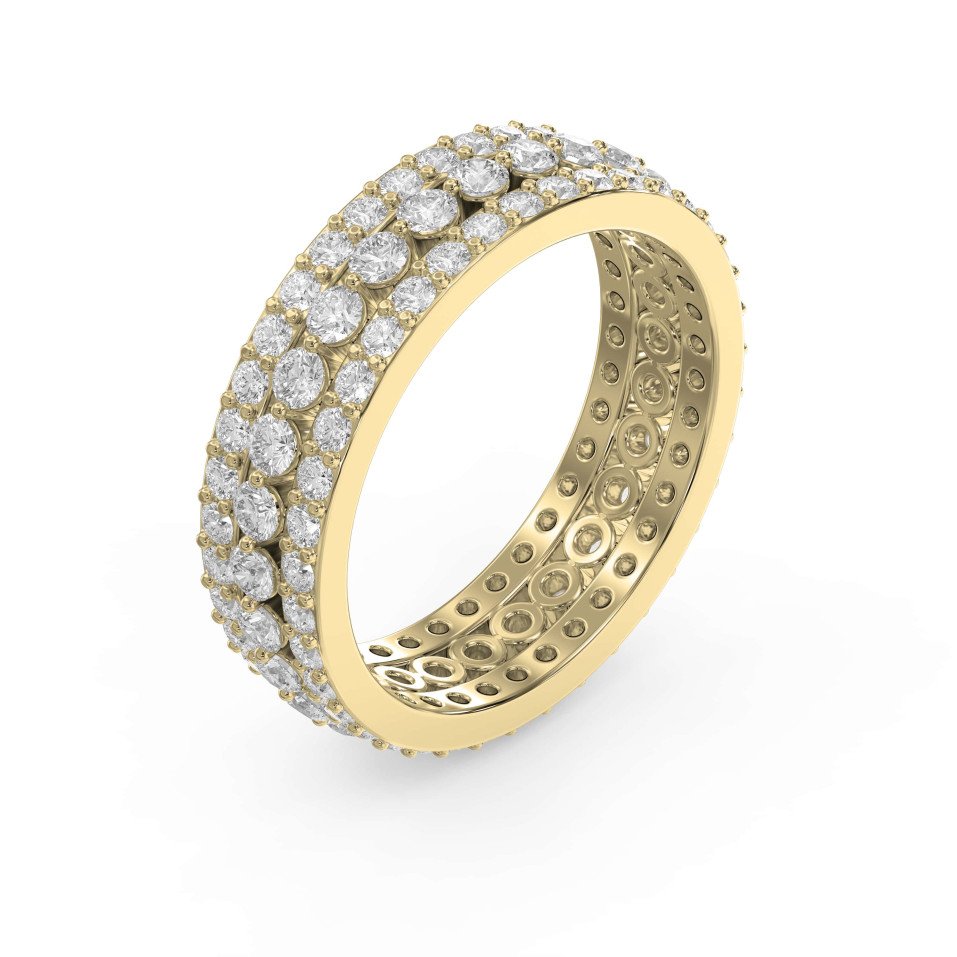 The Casey Three Diamond Row Eternity Wedding Band – Lab-Grown or Natural