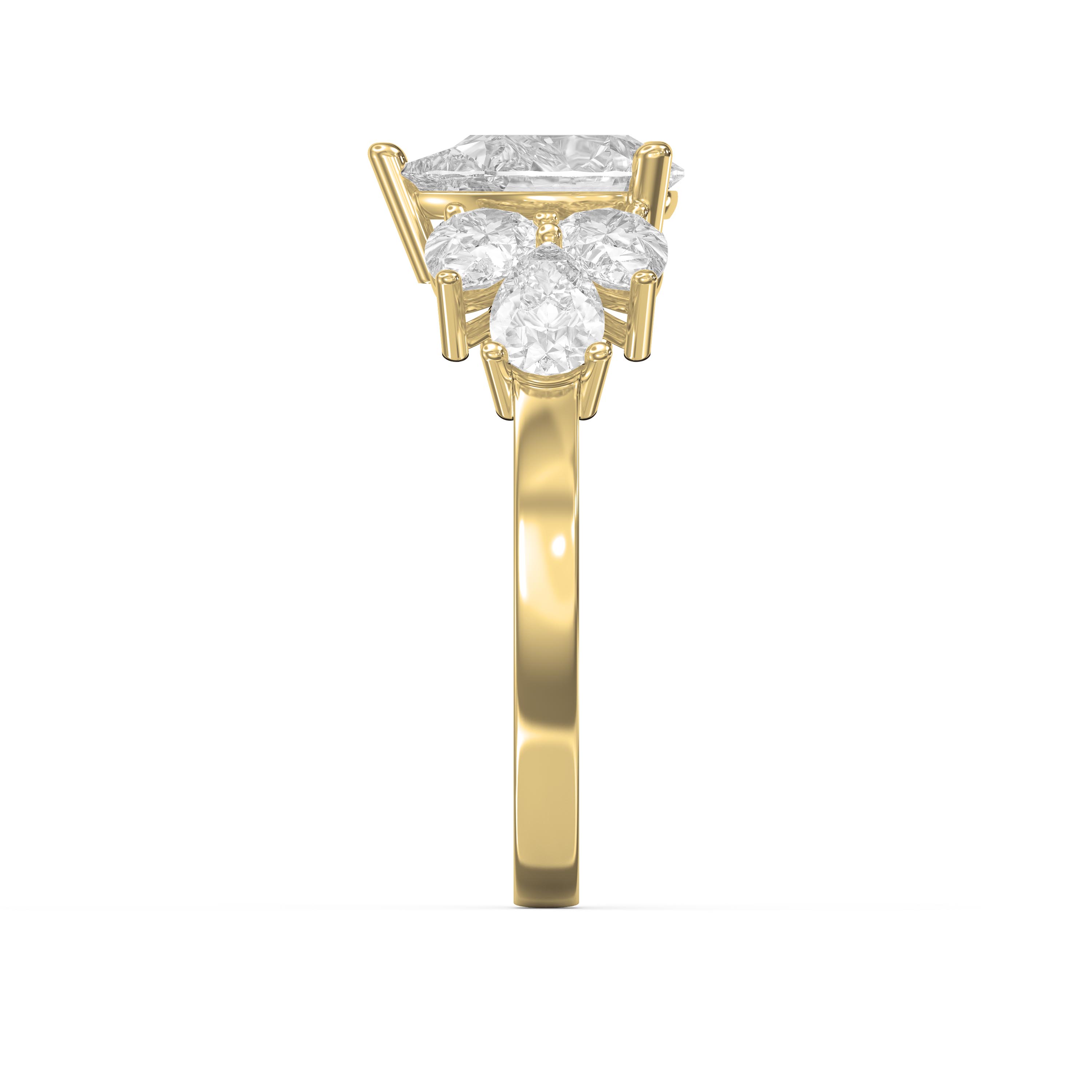 Pear-Shaped Diamond Cluster Ring – Floral Cocktail & Engagement Design | Lab-Grown  Diamonds