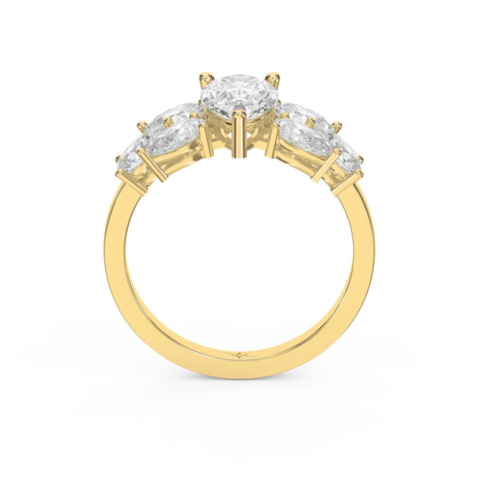 Pear-Shaped Diamond Cluster Ring – Floral Cocktail & Engagement Design | Lab-Grown  Diamonds