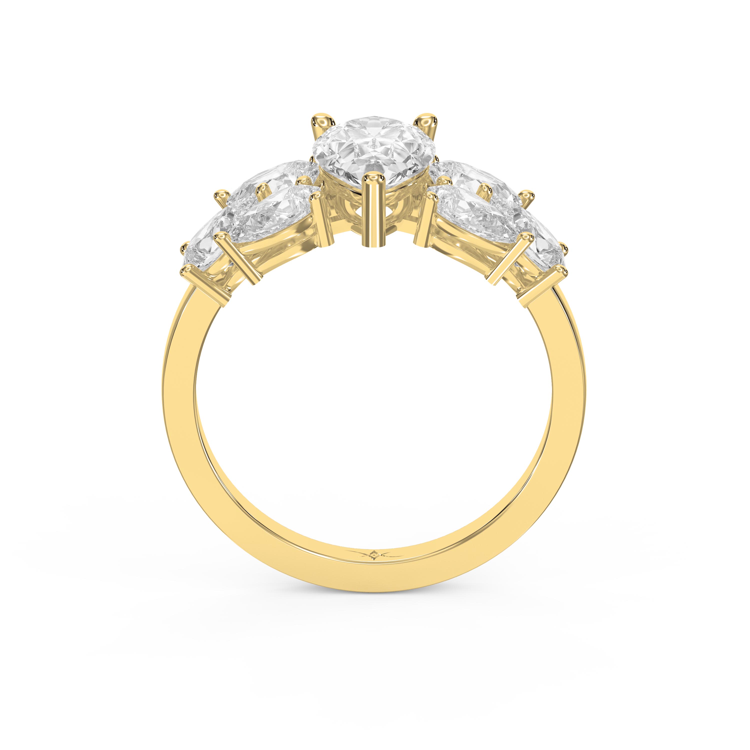 Pear-Shaped Diamond Cluster Ring – Floral Cocktail & Engagement Design | Lab-Grown  Diamonds