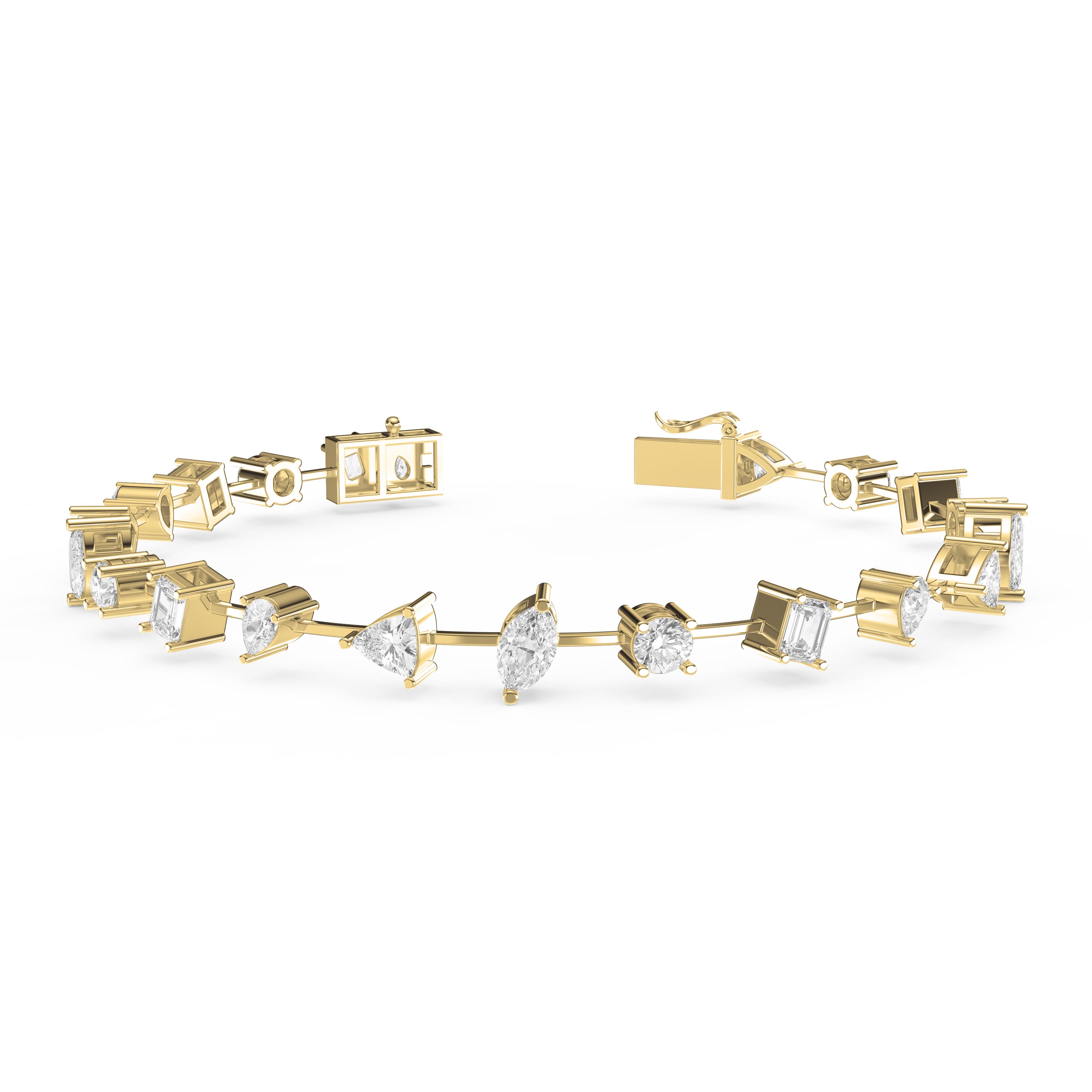 Multi-Shape Diamond Bracelet – Luxury Designer Bracelet  with Round, Triliant, Marquise, Pear & Emerald Cuts | Lab-Grown Diamonds