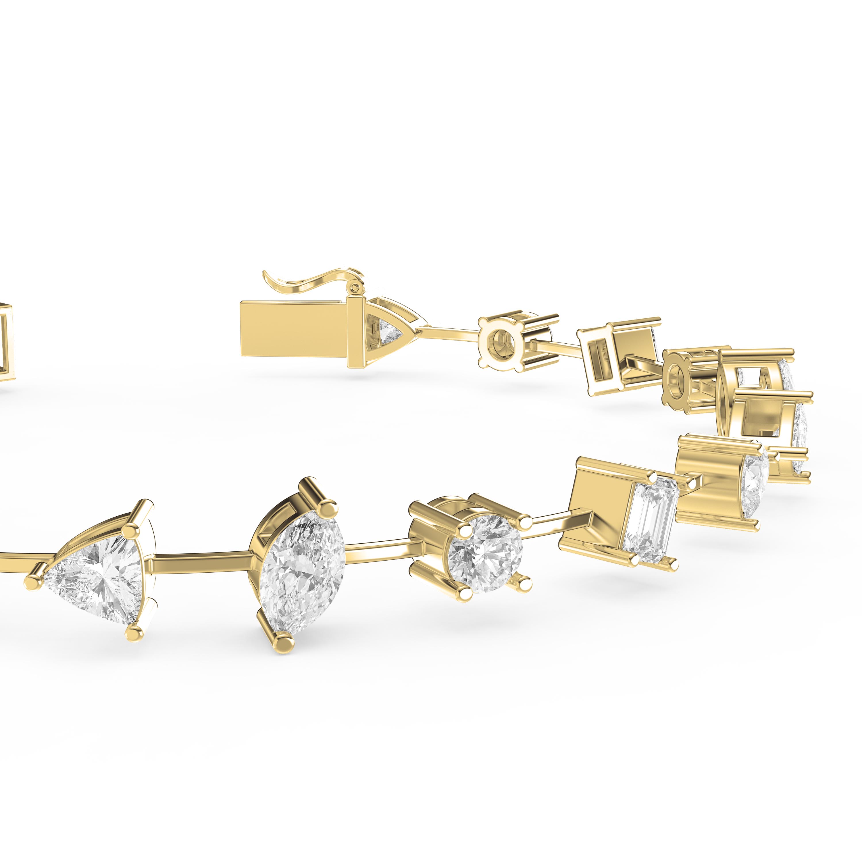Multi-Shape Diamond Bracelet – Luxury Designer Bracelet  with Round, Triliant, Marquise, Pear & Emerald Cuts | Lab-Grown Diamonds