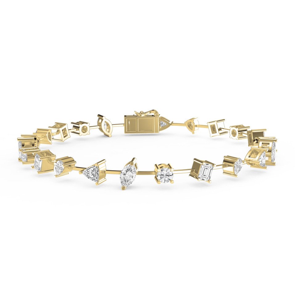 Multi-Shape Diamond Bracelet – Luxury Designer Bracelet  with Round, Triliant, Marquise, Pear & Emerald Cuts | Lab-Grown Diamonds