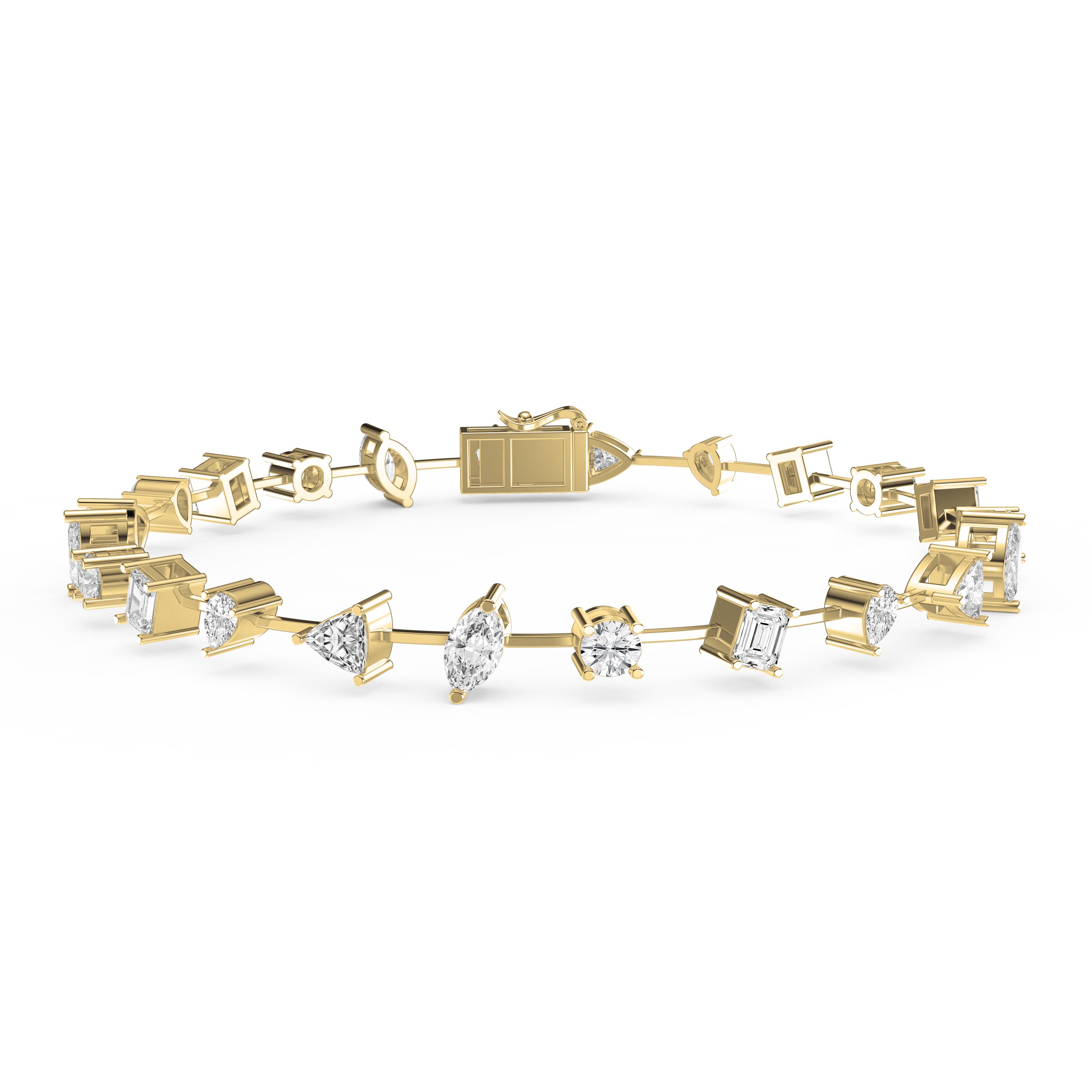 Multi-Shape Diamond Bracelet – Luxury Designer Bracelet  with Round, Triliant, Marquise, Pear & Emerald Cuts | Lab-Grown Diamonds
