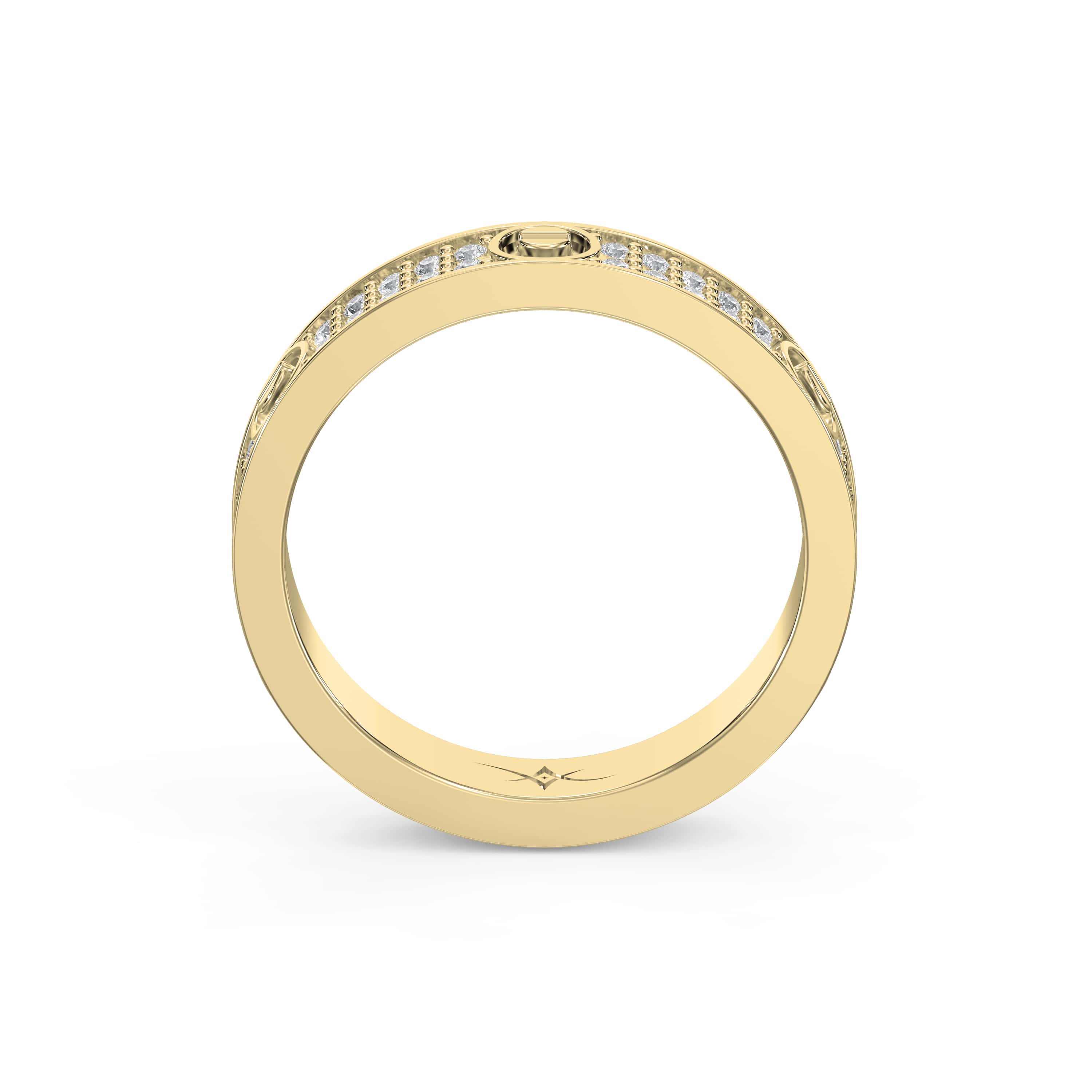 Elegant Gold Band with Round Cut Diamonds – Lab-Grown & Natural Brilliance