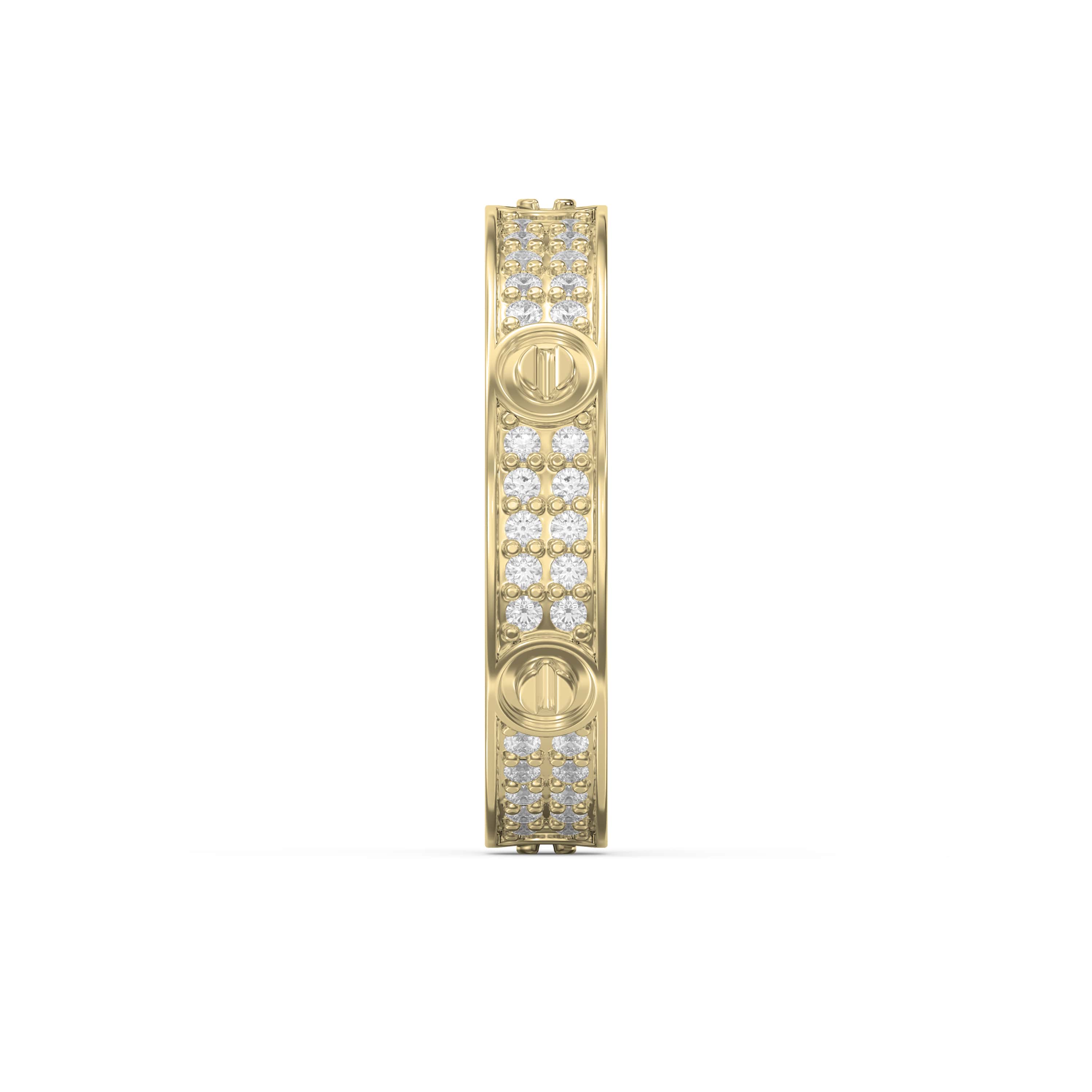 Elegant Gold Band with Round Cut Diamonds – Lab-Grown & Natural Brilliance