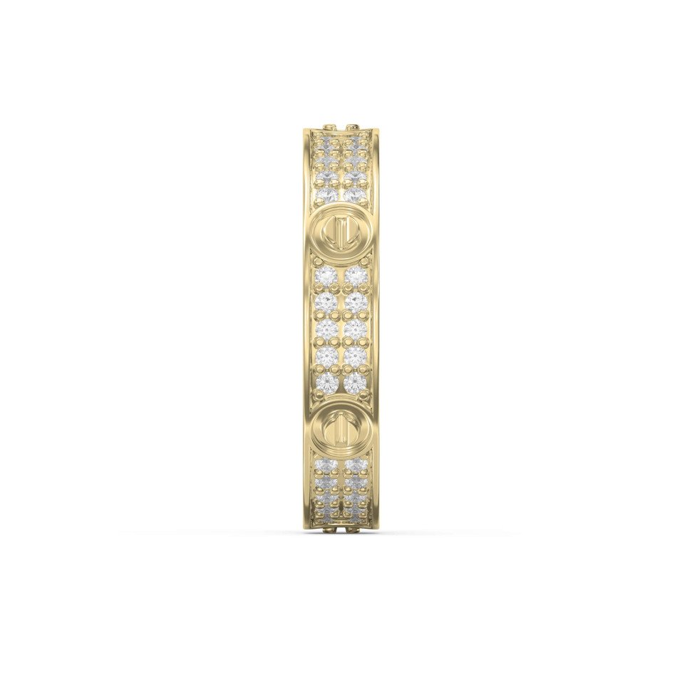 Elegant Gold Band with Round Cut Diamonds – Lab-Grown & Natural Brilliance