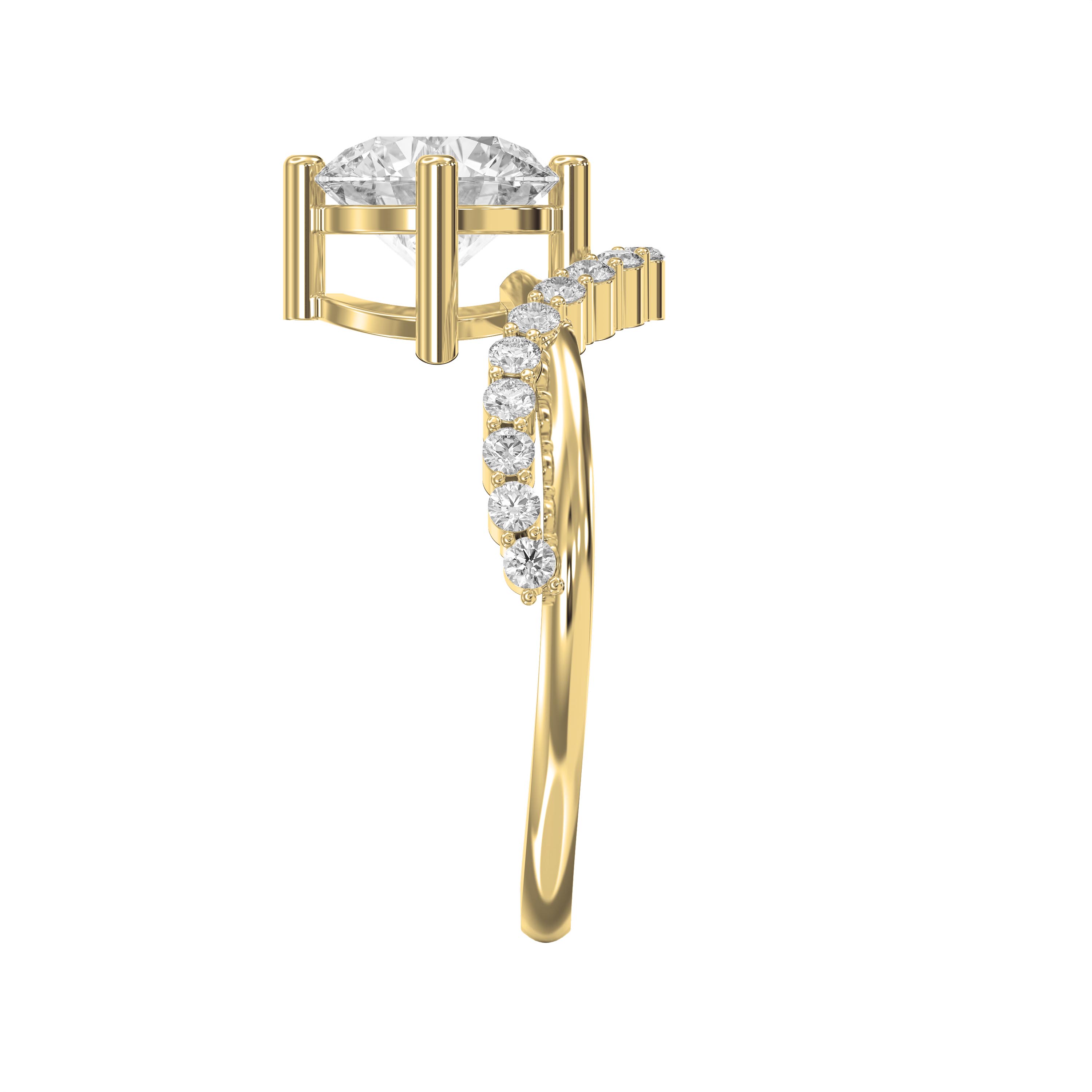 Chevron Embrace Side Stone Engagement Ring | Round, Princess, Emerald, Cushion & More Cuts | Lab-Grown & Natural Diamond Jewelry – Valam Design