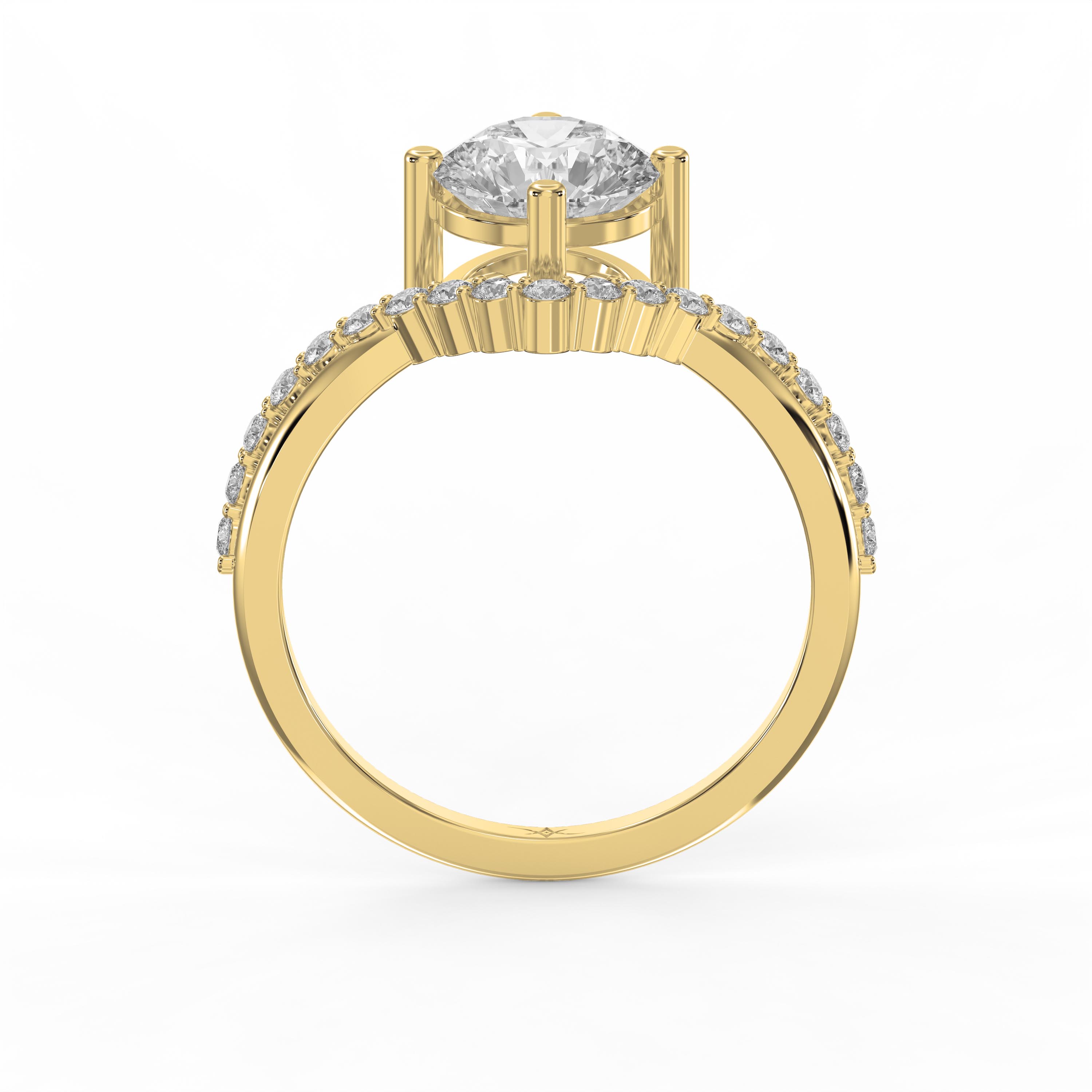 Chevron Embrace Side Stone Engagement Ring | Round, Princess, Emerald, Cushion & More Cuts | Lab-Grown & Natural Diamond Jewelry – Valam Design