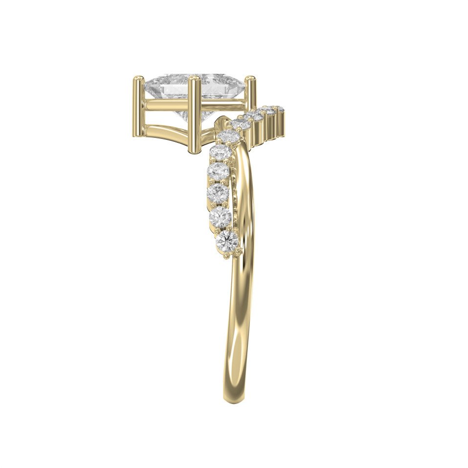 Rotated Princess Cut Diamond Chevron Engagement Ring |  Lab-Grown & Natural Diamonds