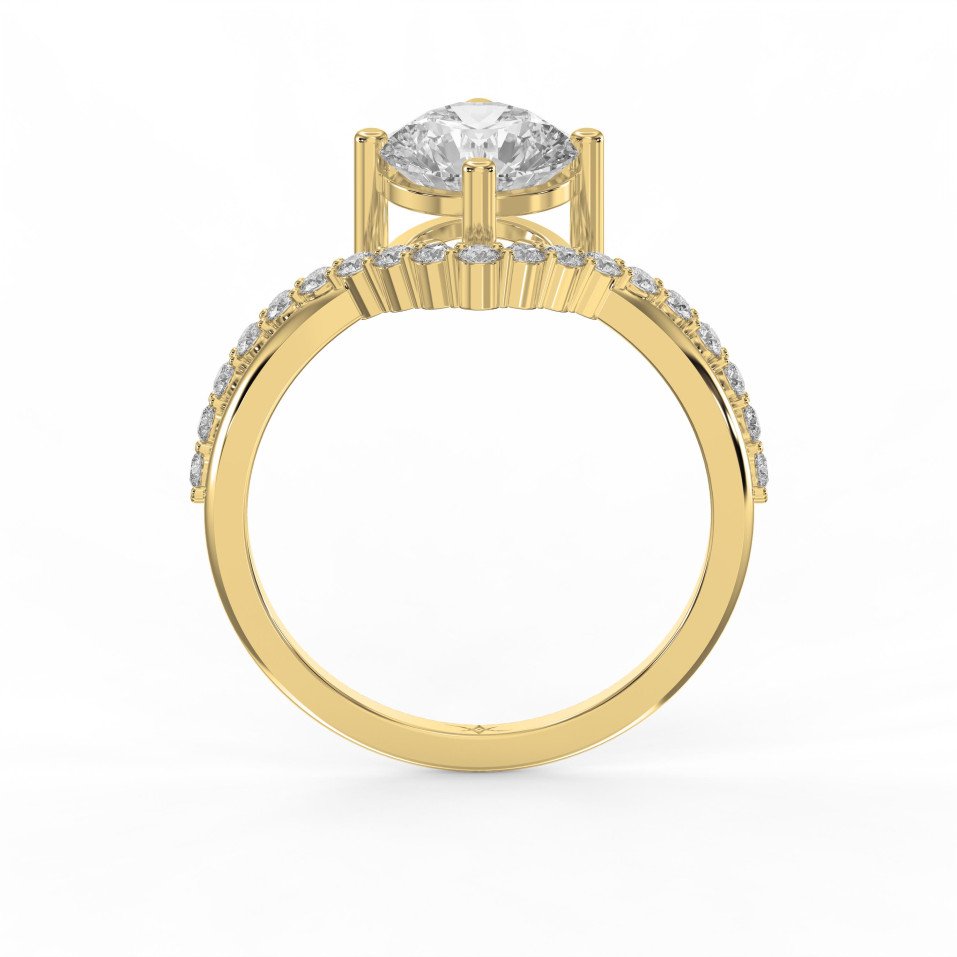 Chevron Embrace Side Stone Engagement Ring | Round, Princess, Emerald, Cushion & More Cuts | Lab-Grown & Natural Diamond Jewelry – Valam Design