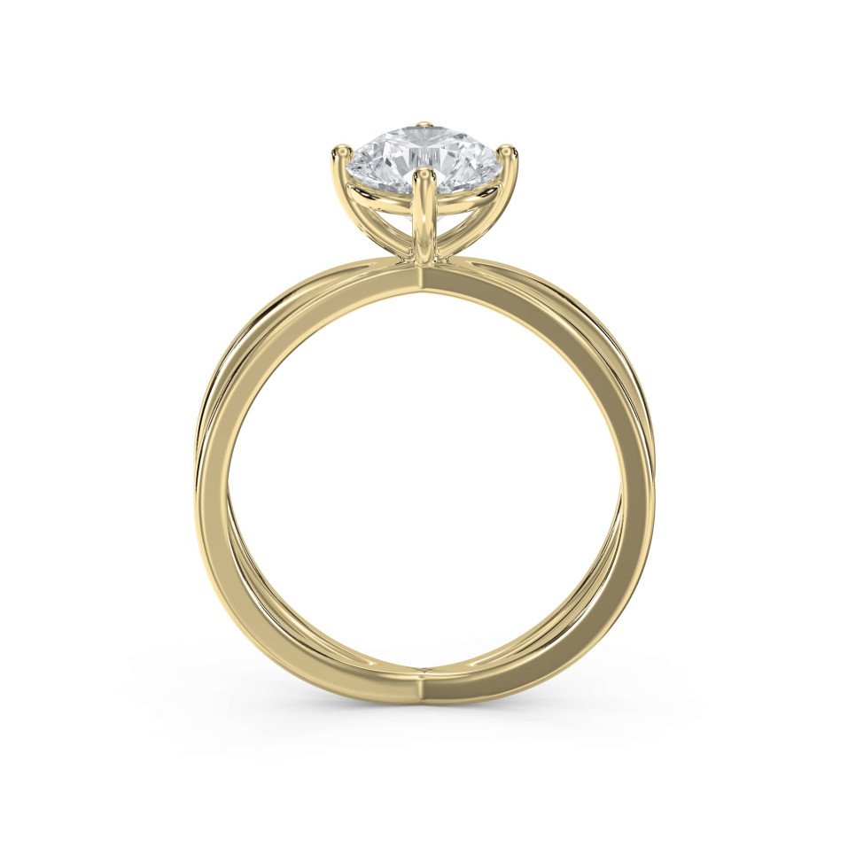 4-Prong Diamond Ring with Criss-Cross Band