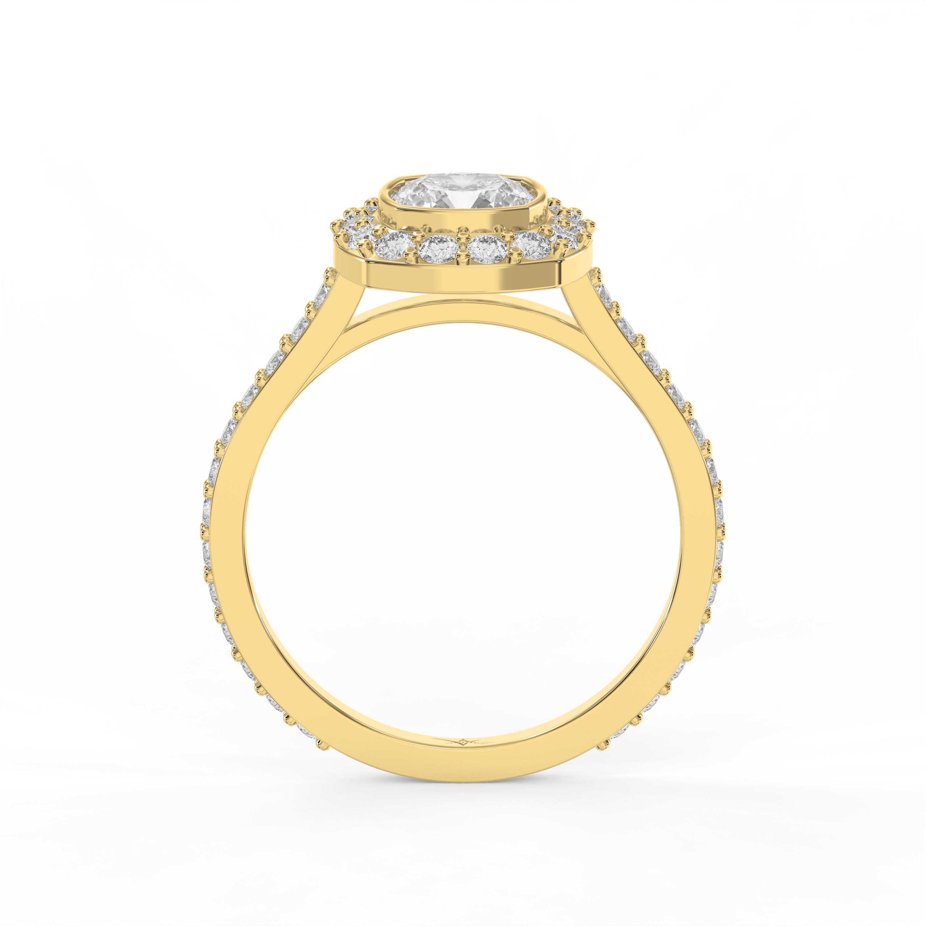 Cushion Shape Round Brilliant Side Stone Engagement Ring | Lab-Grown & Natural Diamonds