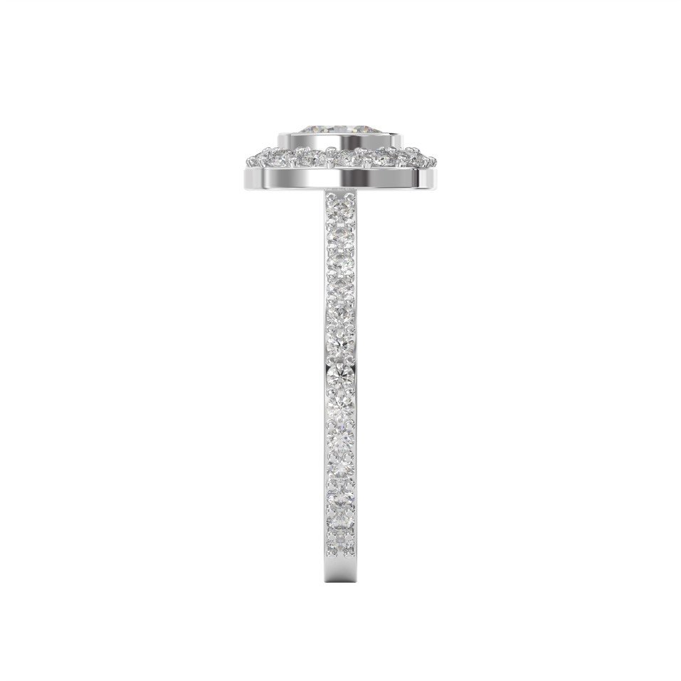 Cushion Shape Round Brilliant Side Stone Engagement Ring | Lab-Grown & Natural Diamonds
