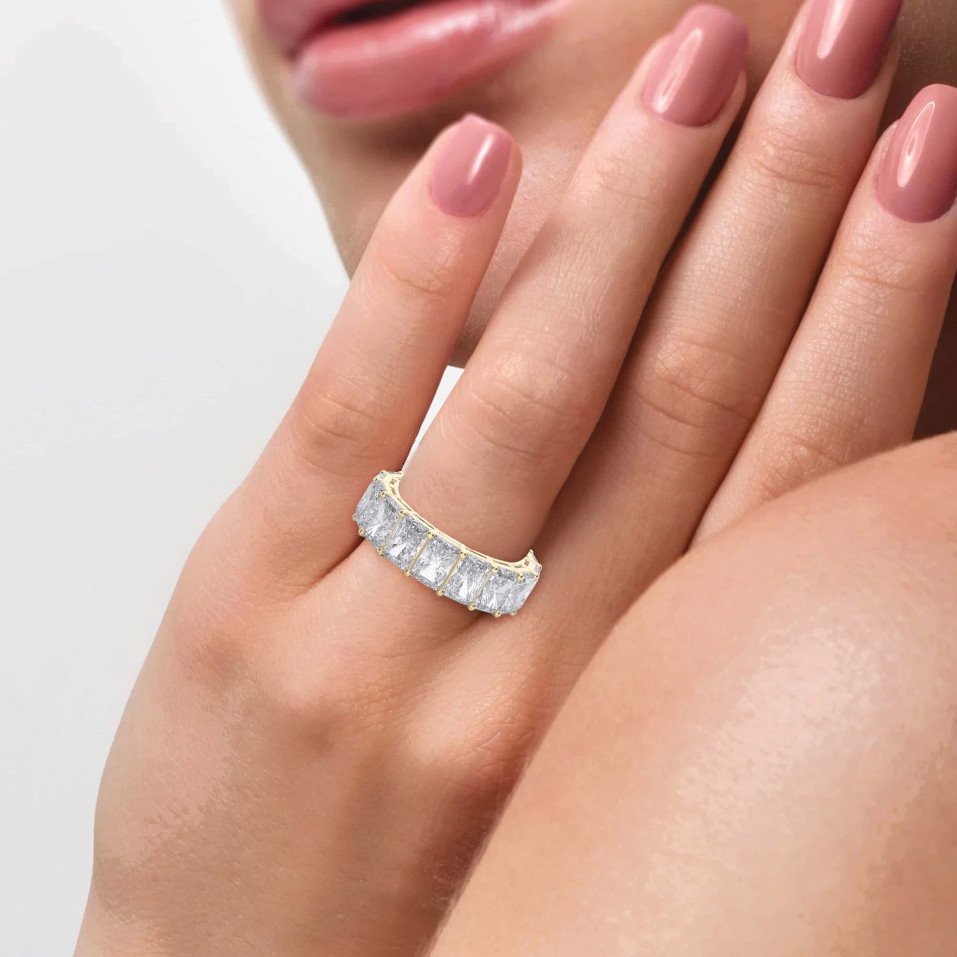 8 Carat Radiant Cut Lab-Grown Diamond Eternity Band – Radiance Without Limits