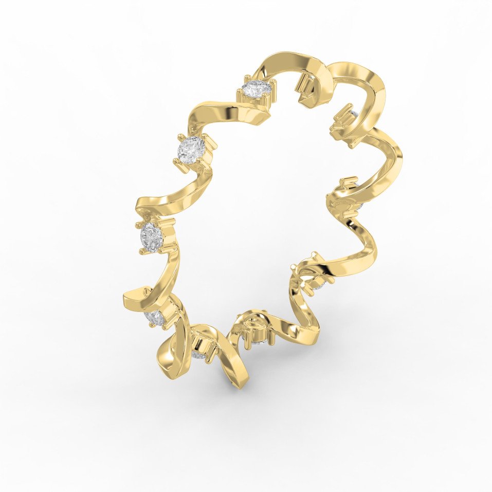 Whispering Stream Round Diamond Eternity Band | Lab - Grown & Natural Diamond Jewelry - Valam Design