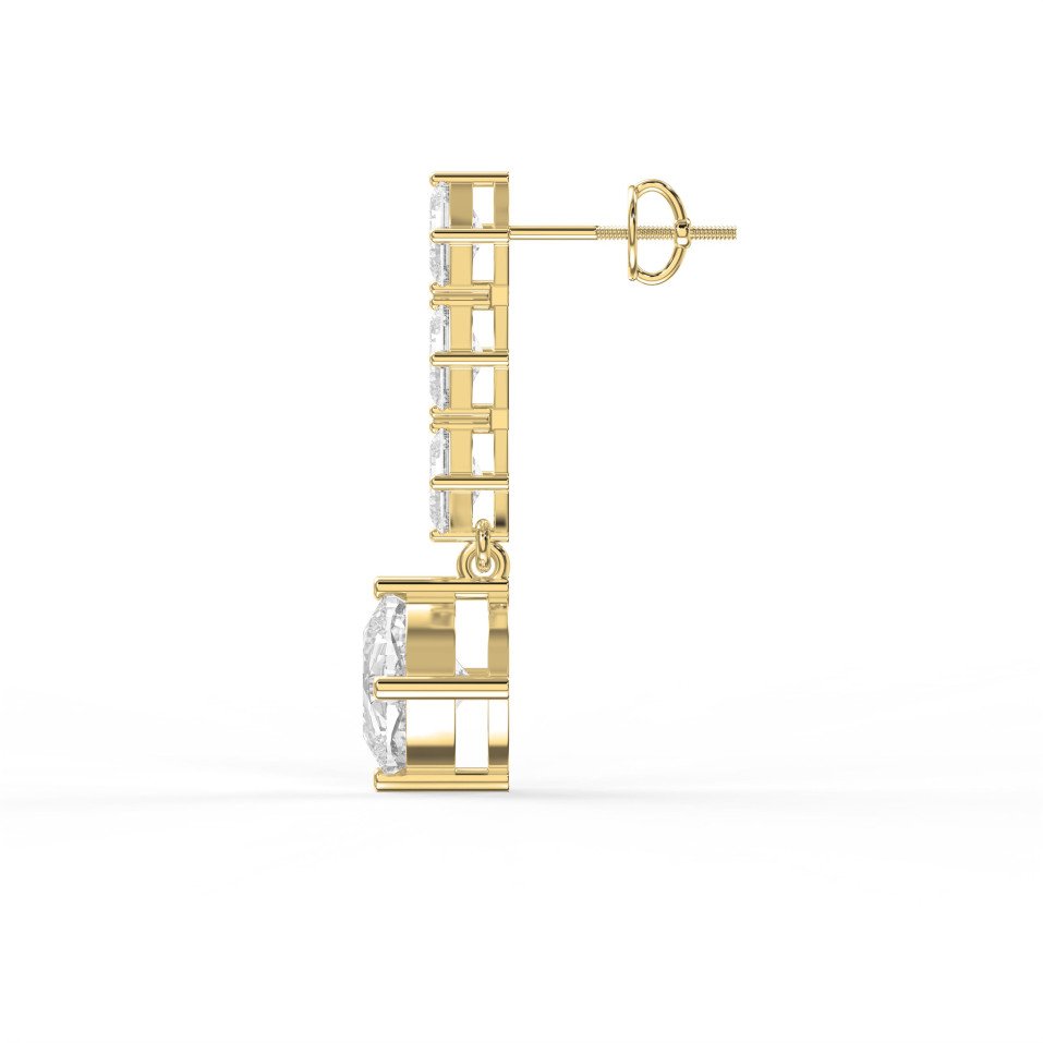 Asscher-Cut and Cushion Diamond Drop Earrings | Elegant Luxury Jewelry | Choose Lab - Grown & Platinum