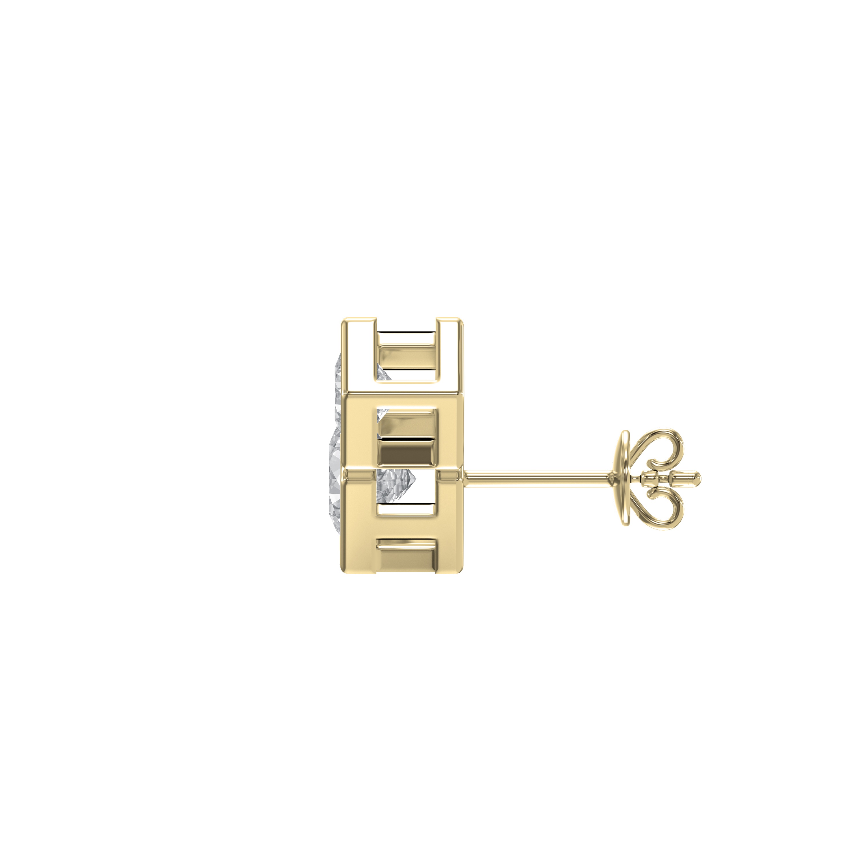 Honeycomb Hex Design Round Shape Earrings Studs – Choose Lab Grown & Natural Diamonds | Push & Screw Back