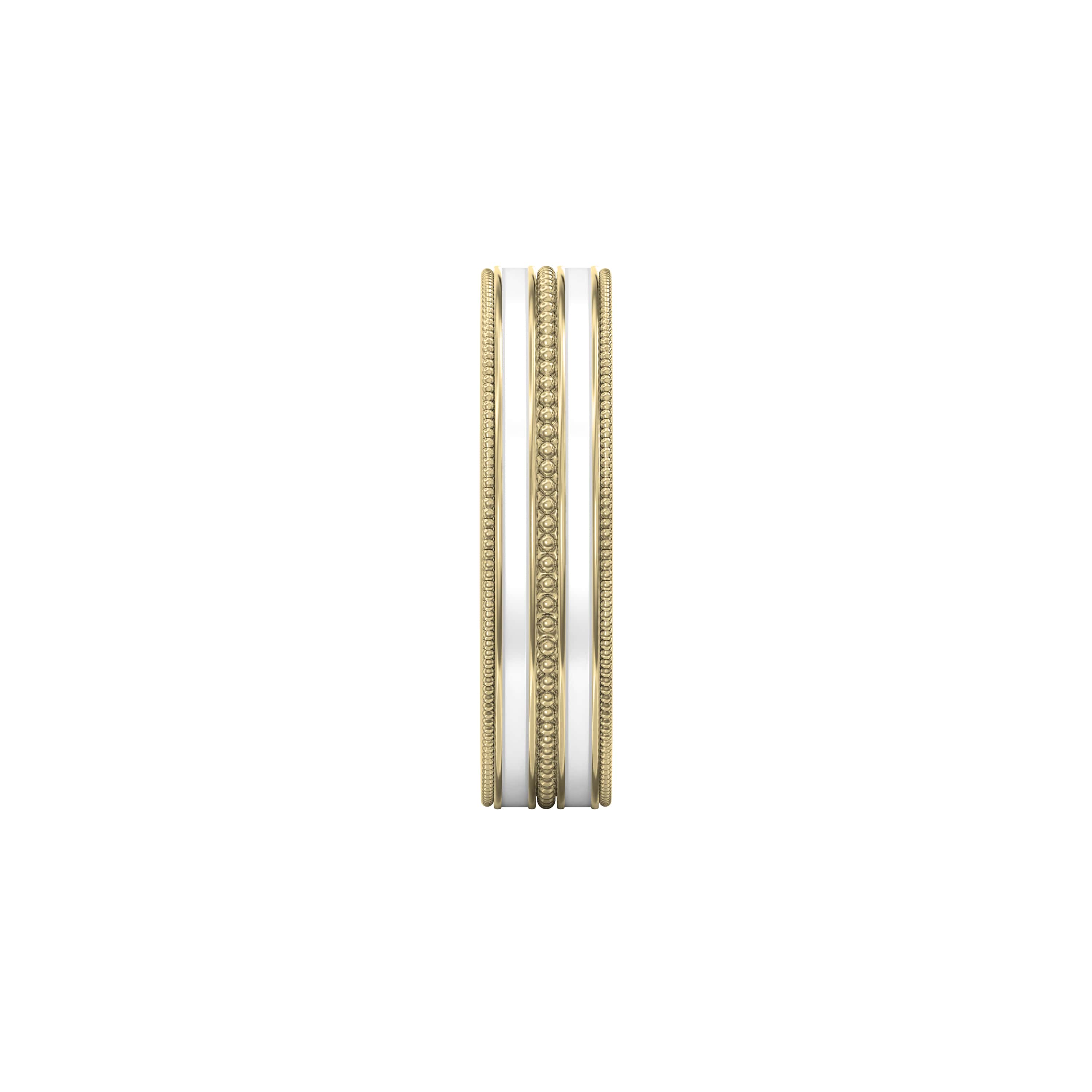 Two-Tone Color Yellow & White Gold Wedding Ring Band