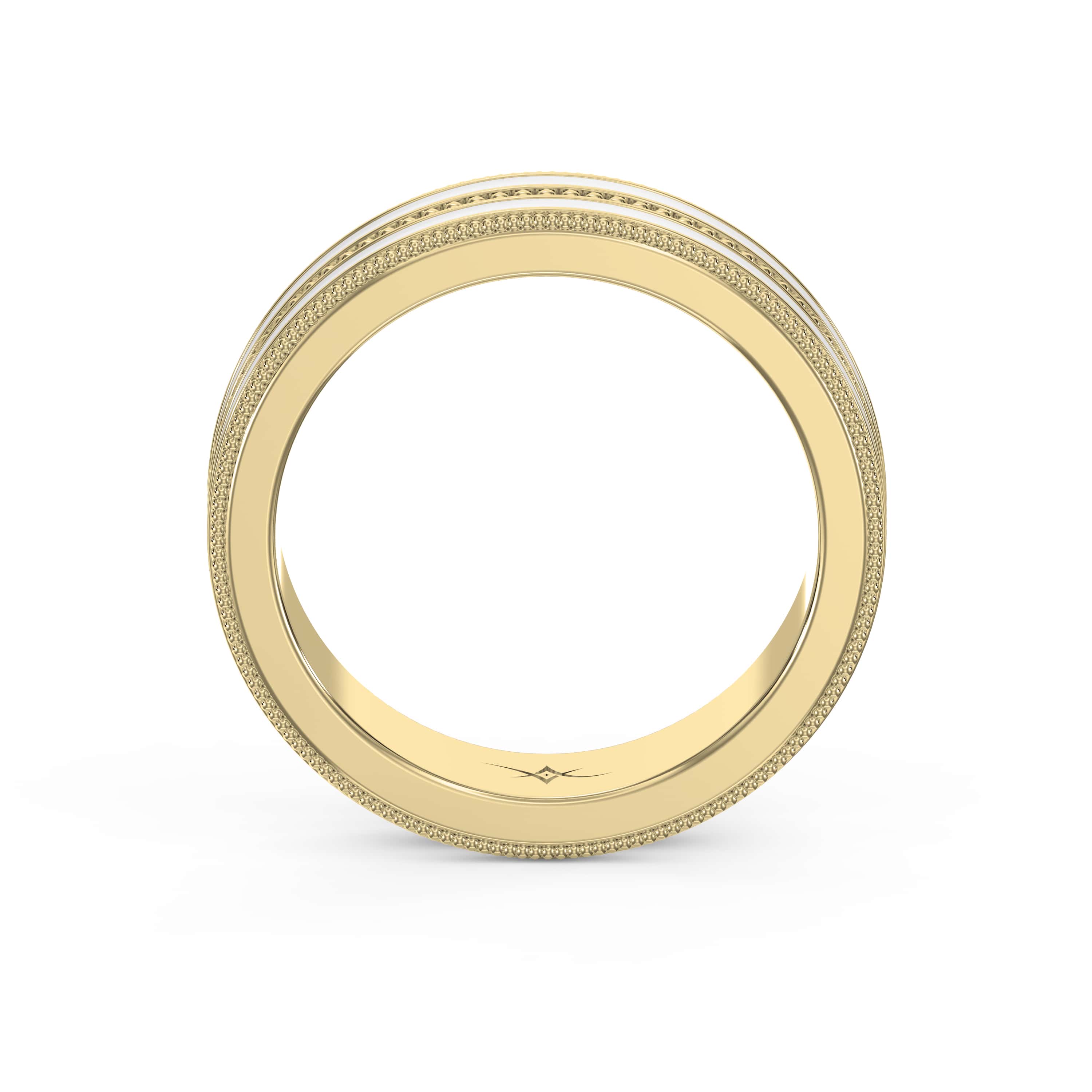 Two-Tone Color Yellow & White Gold Wedding Ring Band