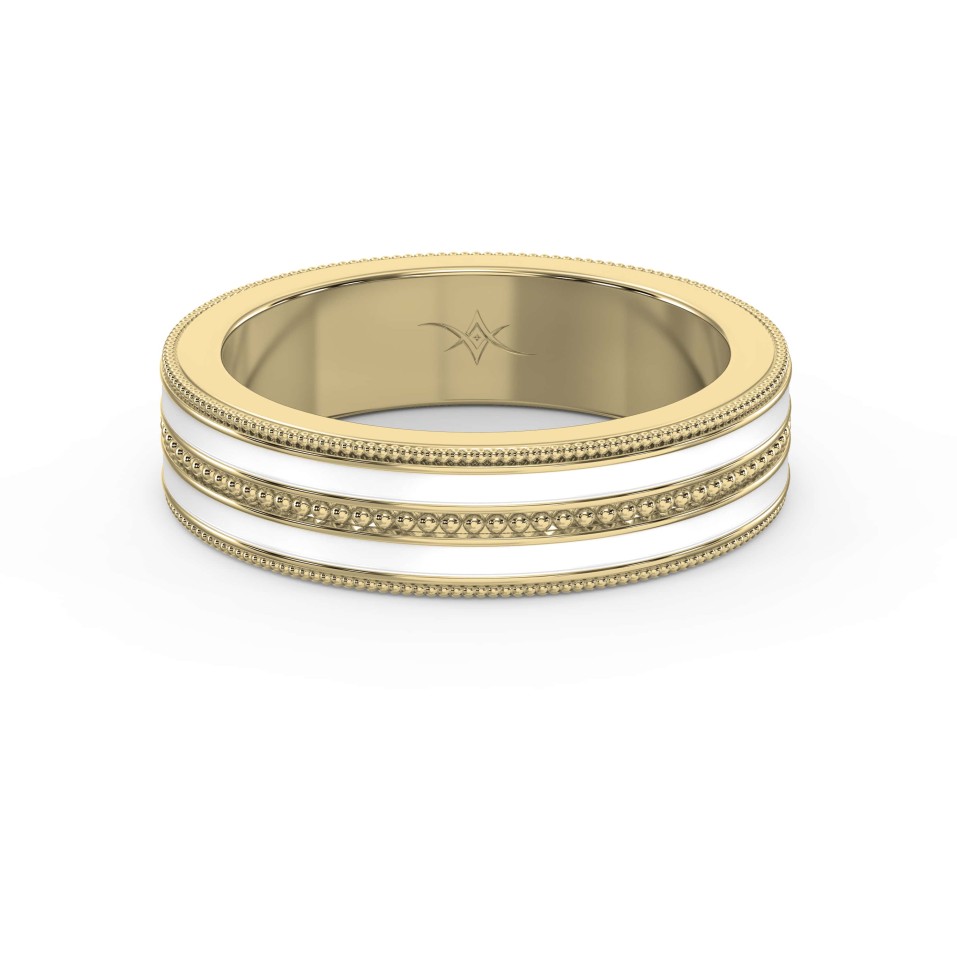 Two-Tone Color Yellow & White Gold Wedding Ring Band