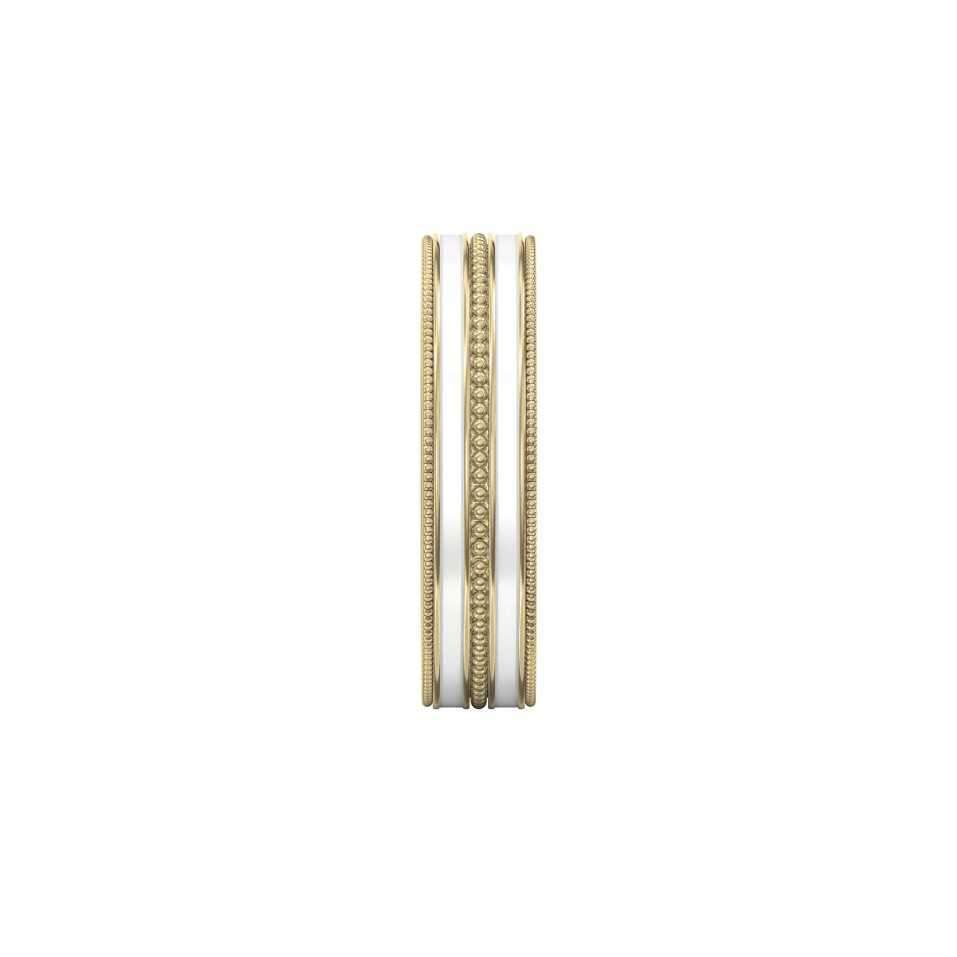 Two-Tone Color Yellow & White Gold Wedding Ring Band