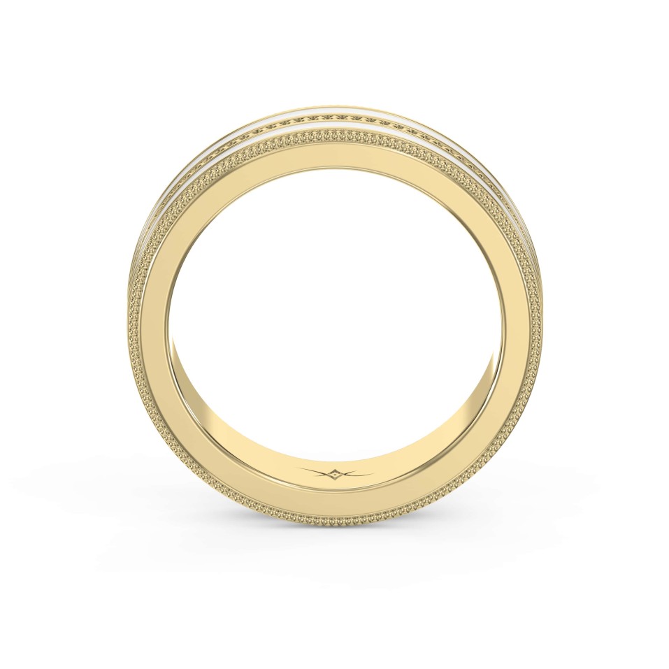 Two-Tone Color Yellow & White Gold Wedding Ring Band