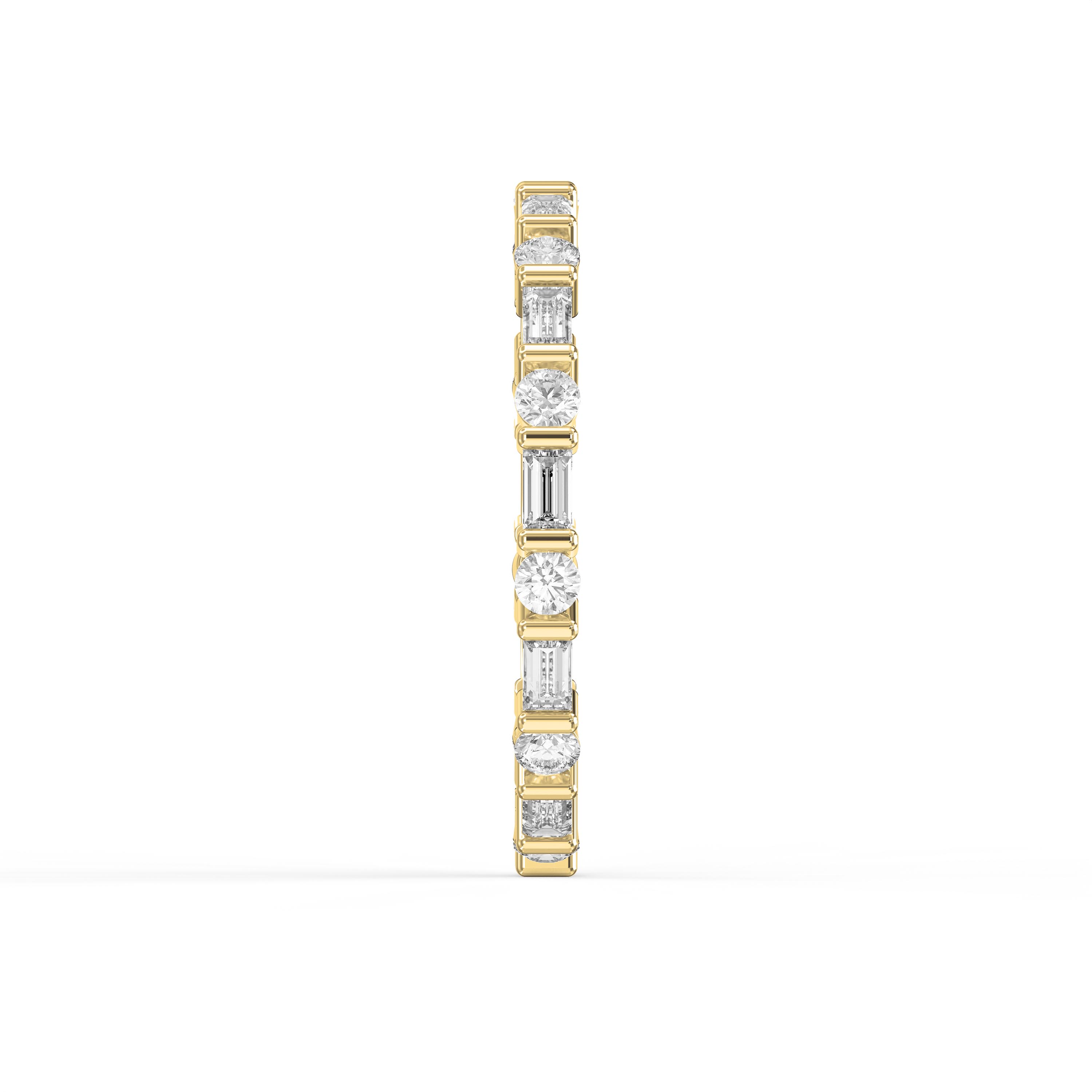 Round & Baguette Diamond Eternity Band – Modern Wedding Ring for Women | Lab-Grown & Natural Diamonds