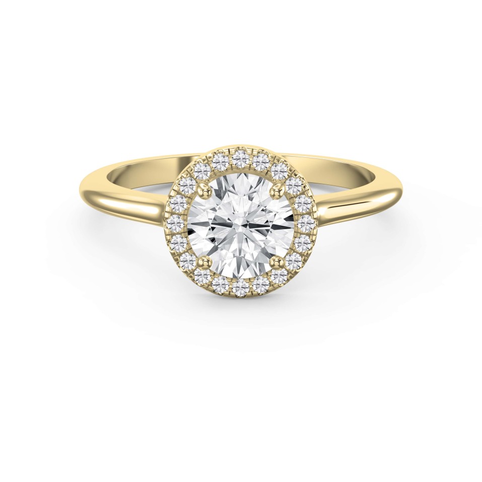 Classic Halo Diamond Engagement Ring – Premium Selection, Designed to Highlight Both Lab-Grown and Natural Diamond