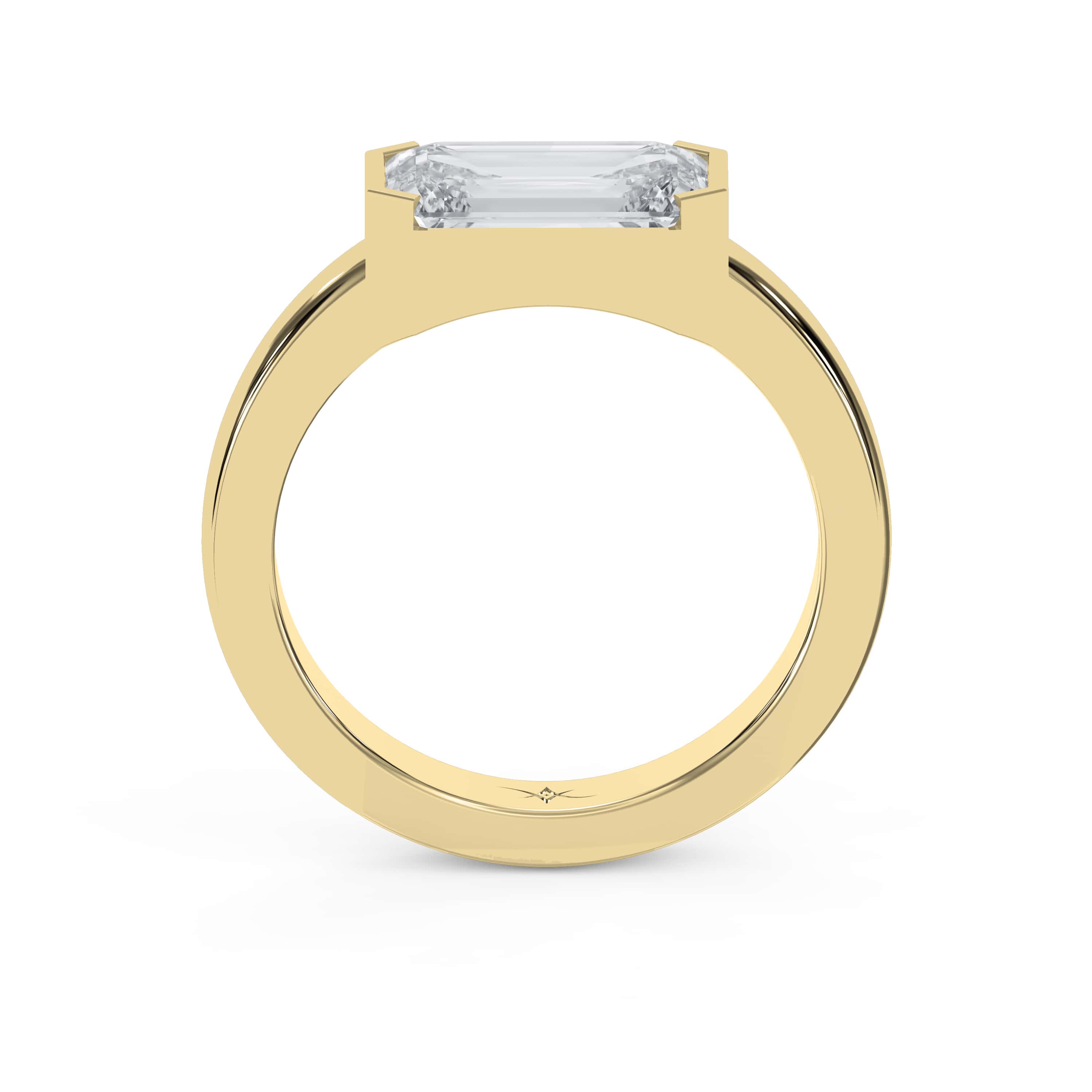 Bar Channel Setting Emerald Shape Diamond Ring – Lab Grown or Natural Diamonds
