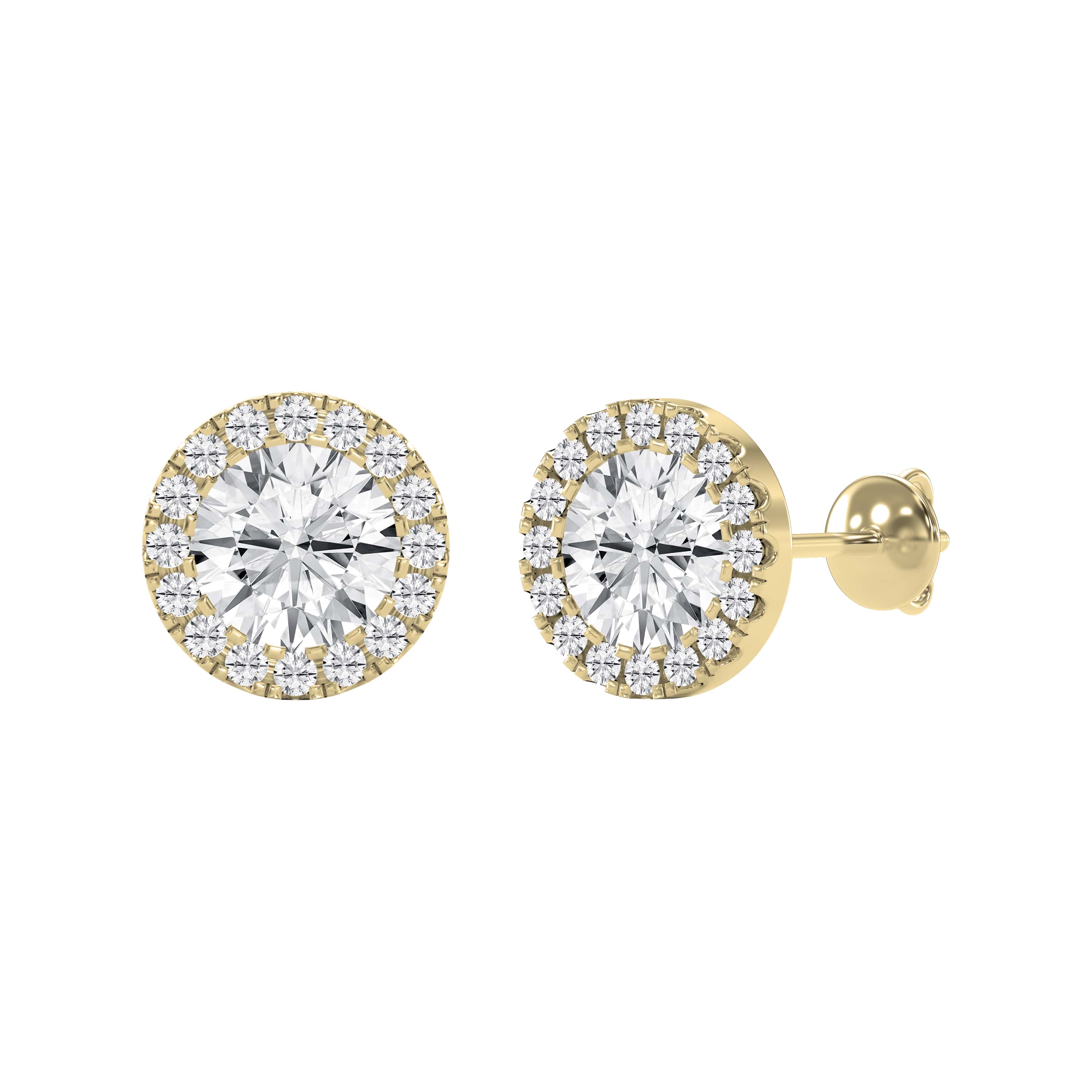 Halo Round Lab-Grown Diamond Earring