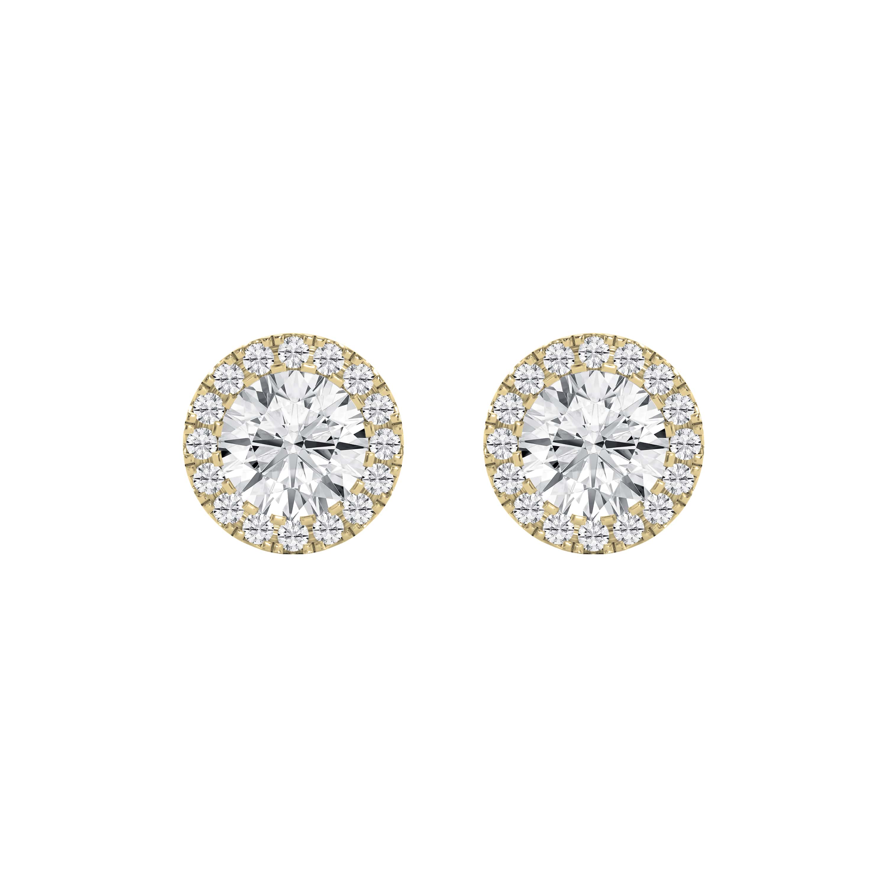 Halo Round Lab-Grown Diamond Earring