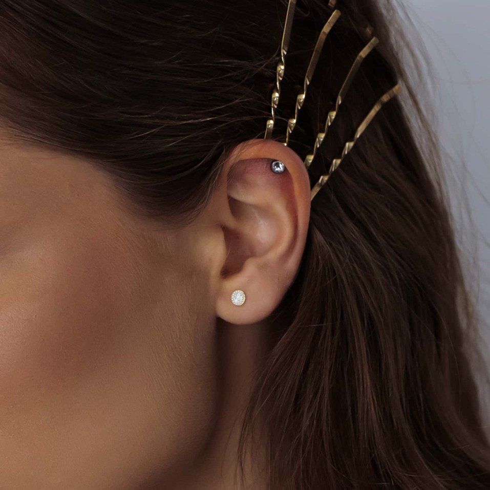 Halo Round Lab-Grown Diamond Earring