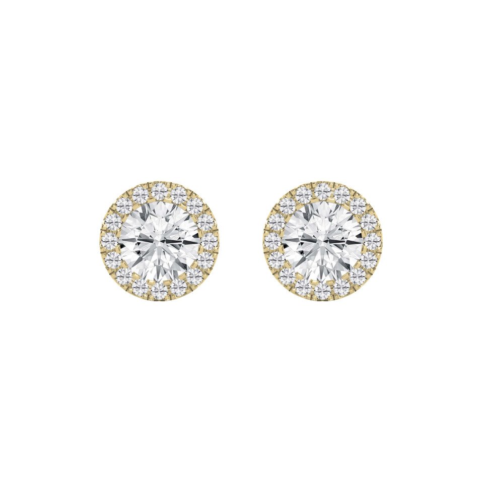 Halo Round Lab-Grown Diamond Earring