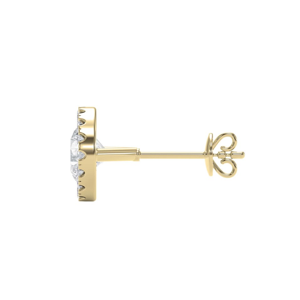 Halo Round Lab-Grown Diamond Earring