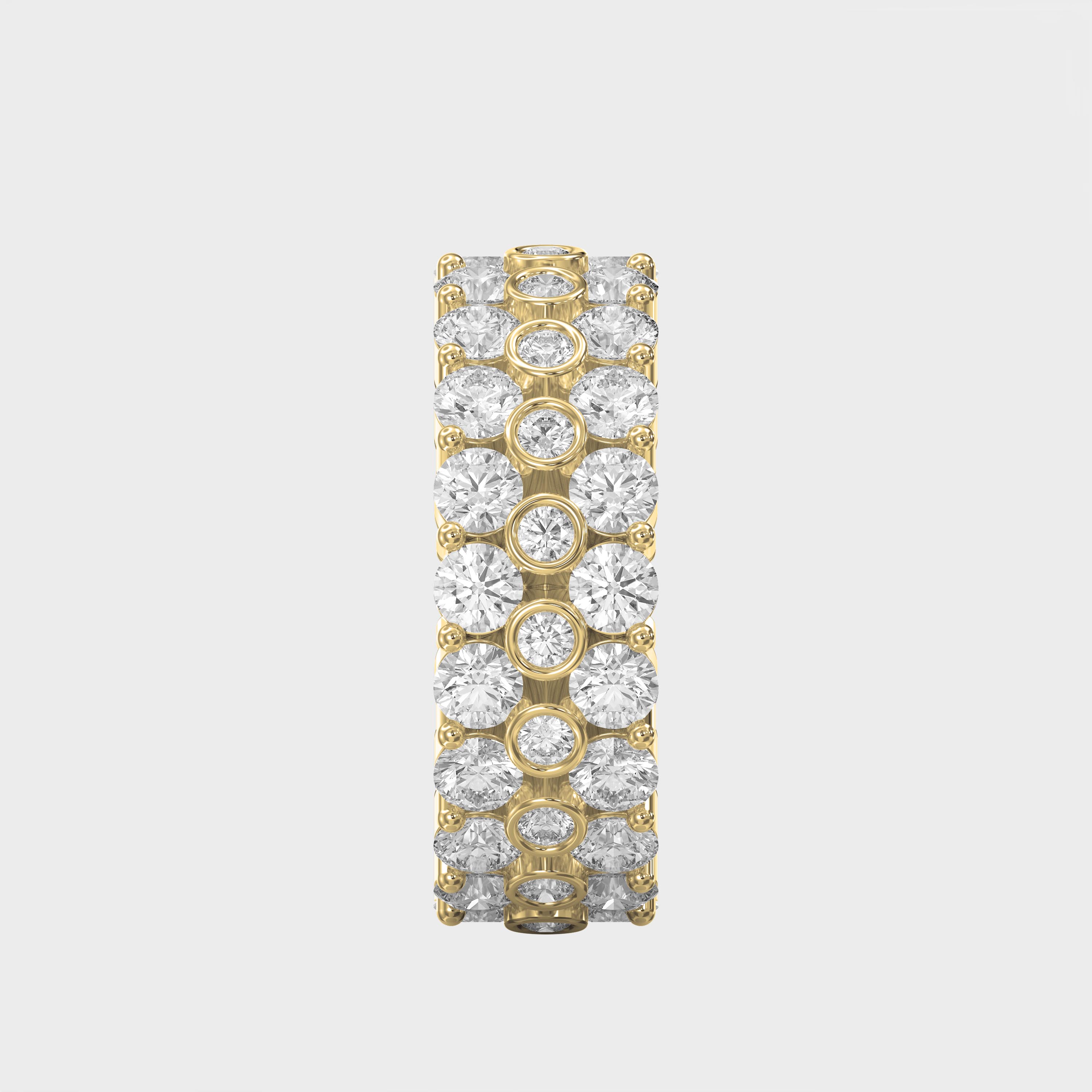 Diamond Eternity Band Ring – Wide Multi-Row Round Brilliant Cut Diamond Wedding & Anniversary Ring | Luxury Fine Jewelry Gift