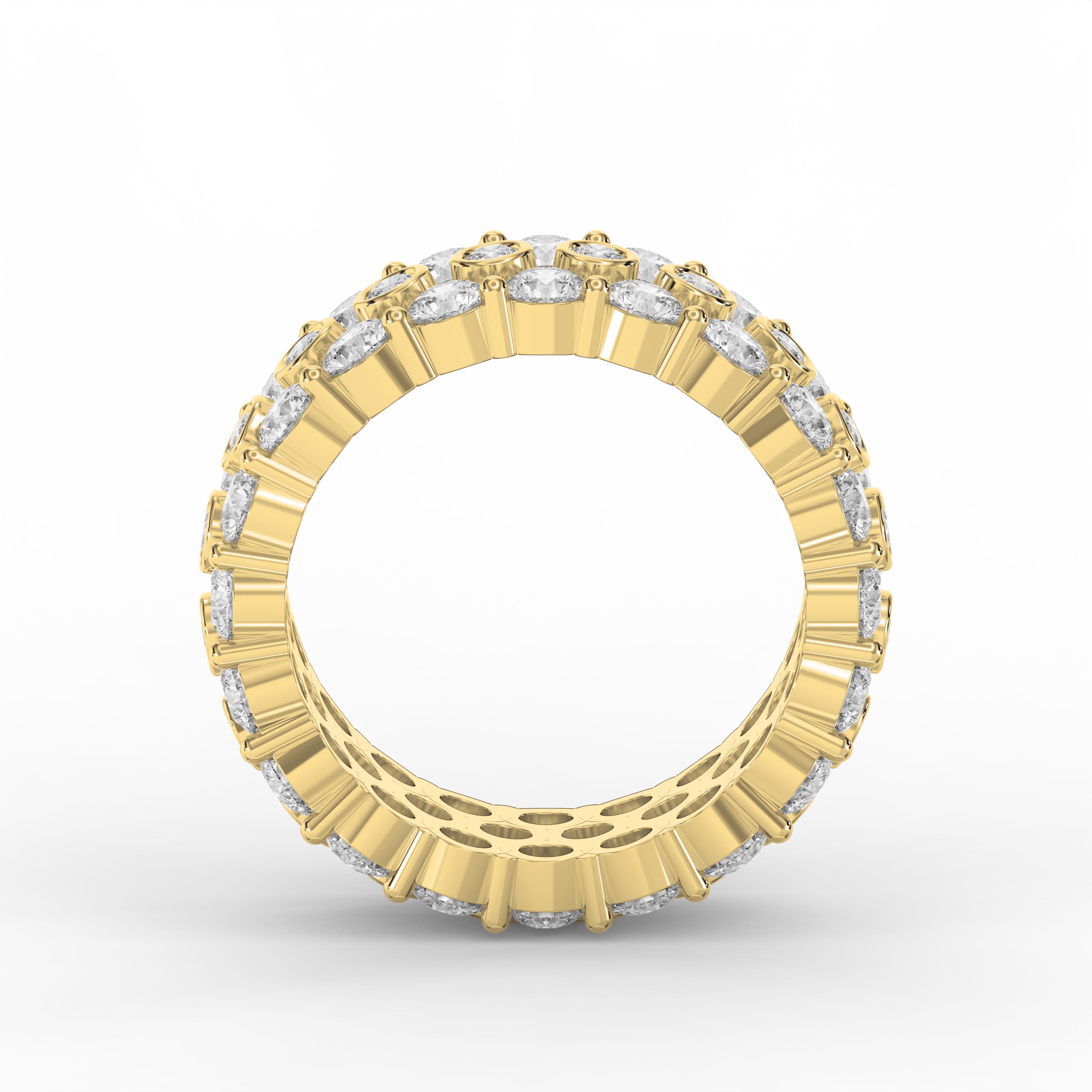 Diamond Eternity Band Ring – Wide Multi-Row Round Brilliant Cut Diamond Wedding & Anniversary Ring | Luxury Fine Jewelry Gift